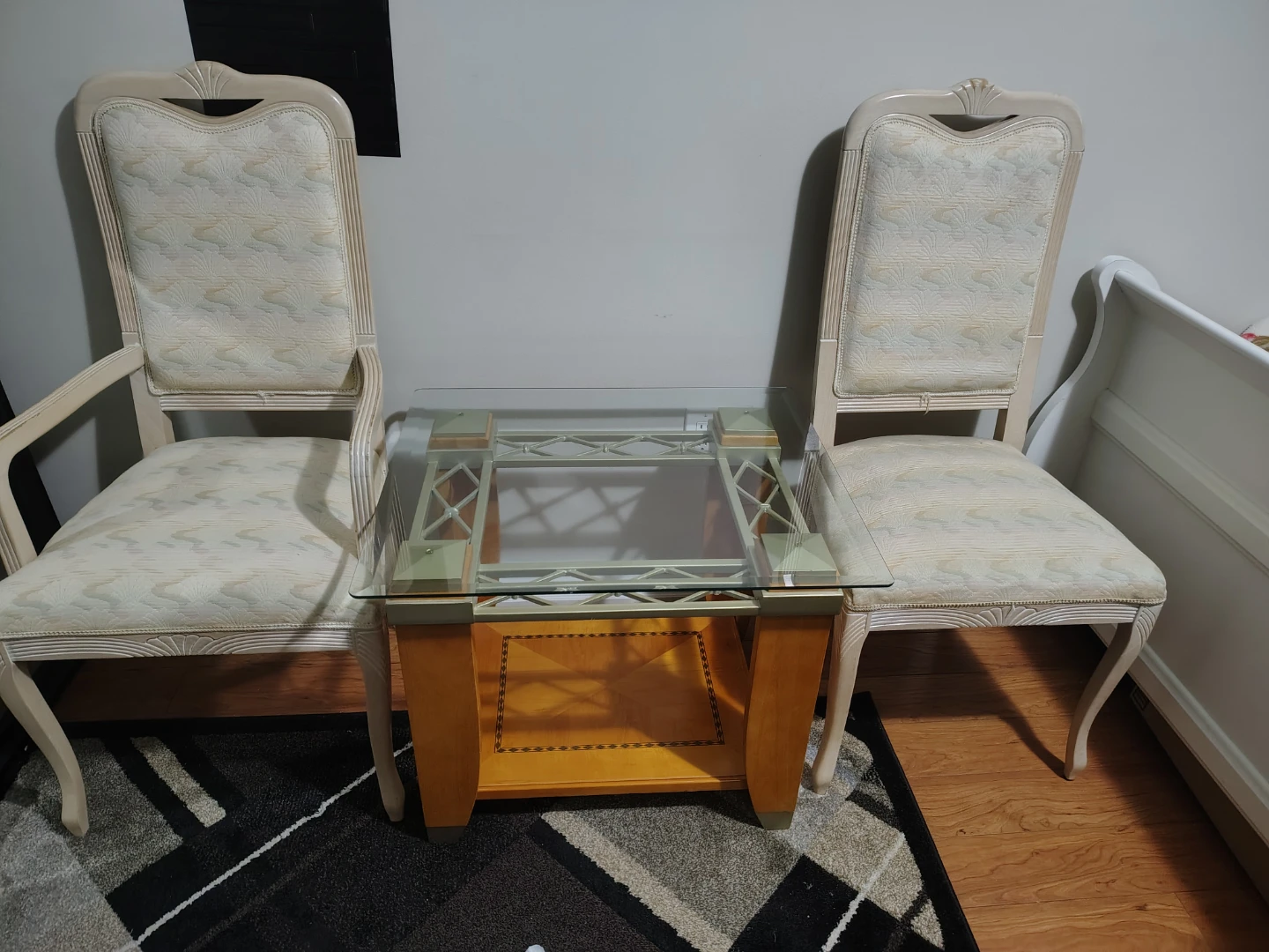 Set of 2 Chairs and 1 Coffee Table