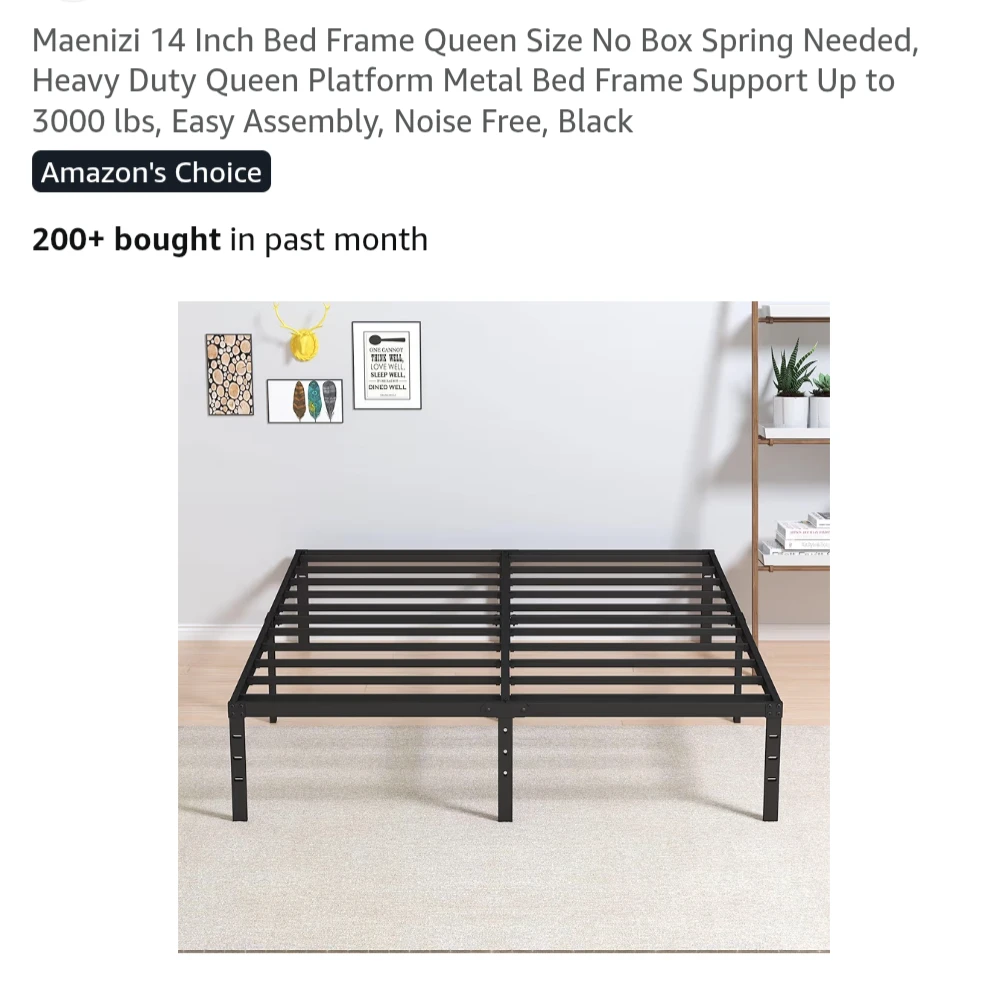 Maenizi Queen Size Metal Bed Frame