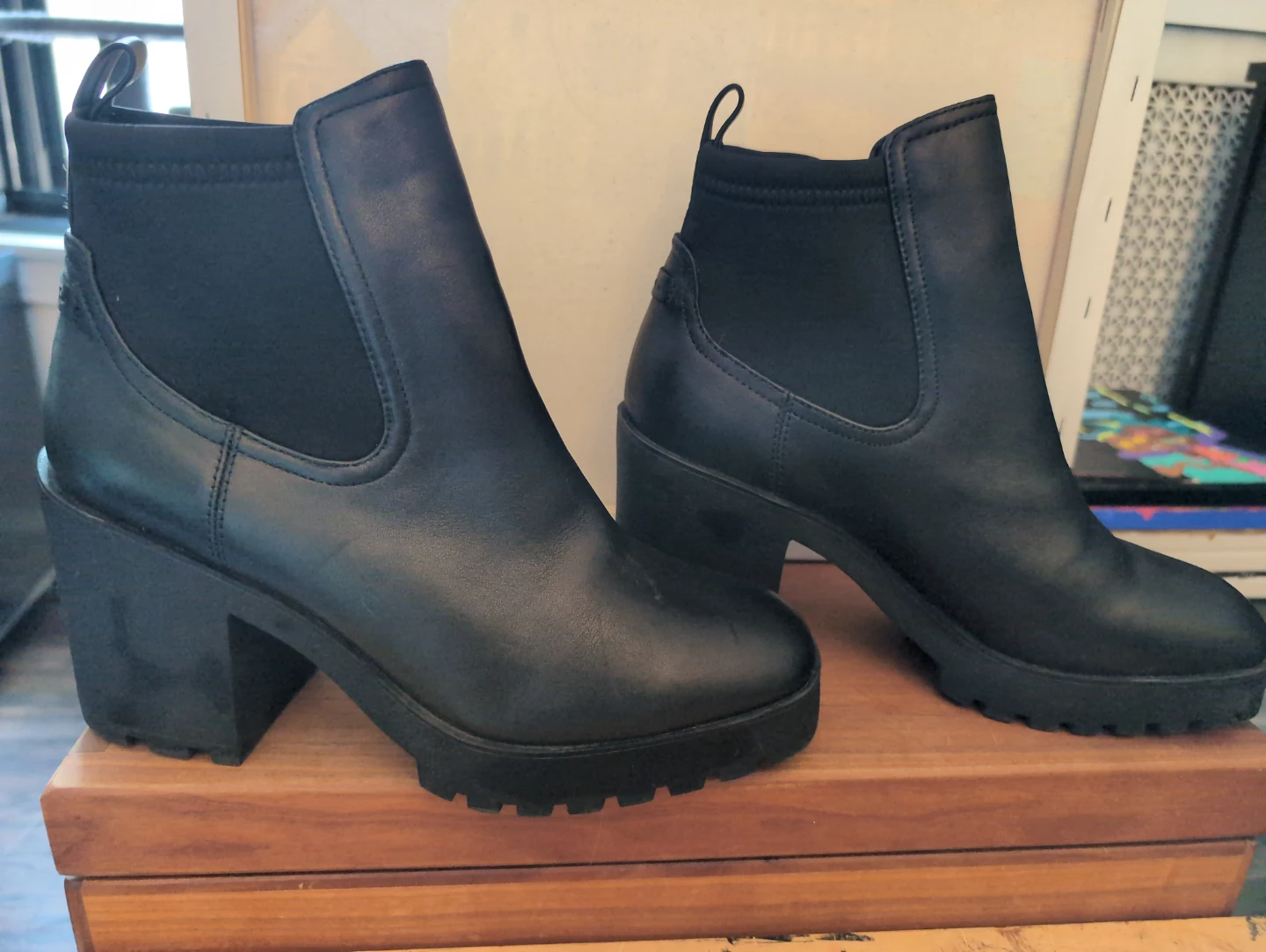 ALDO Black Leather Chelsea Boots