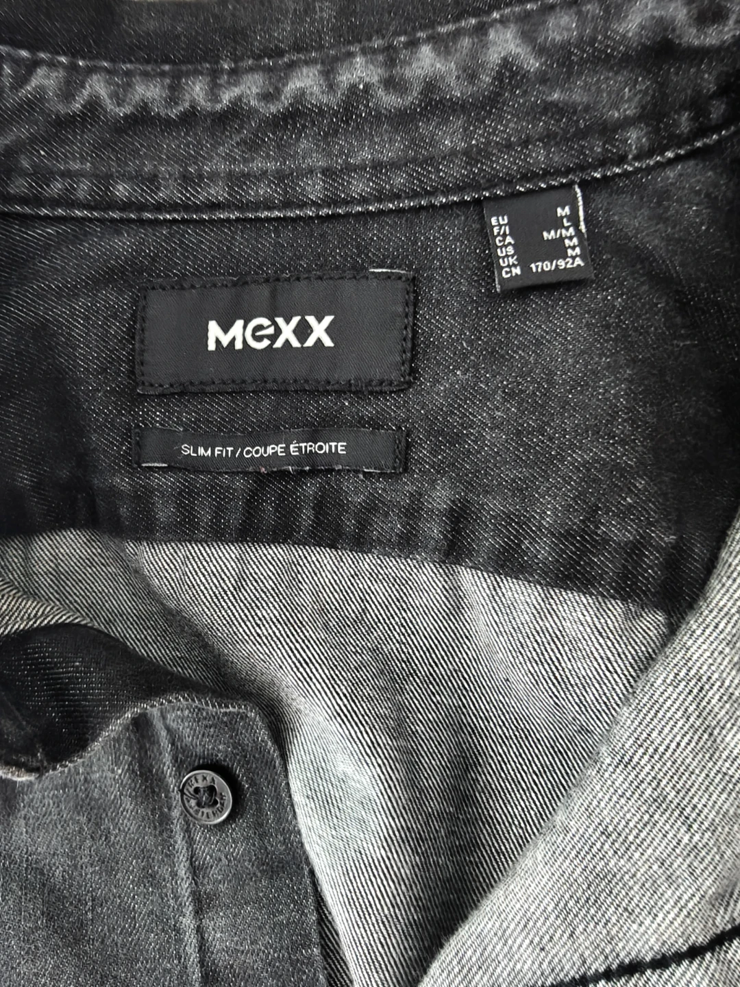 Mexx Men's Slim Fit Denim Shirt - Charcoal Grey - Size M - photo 2