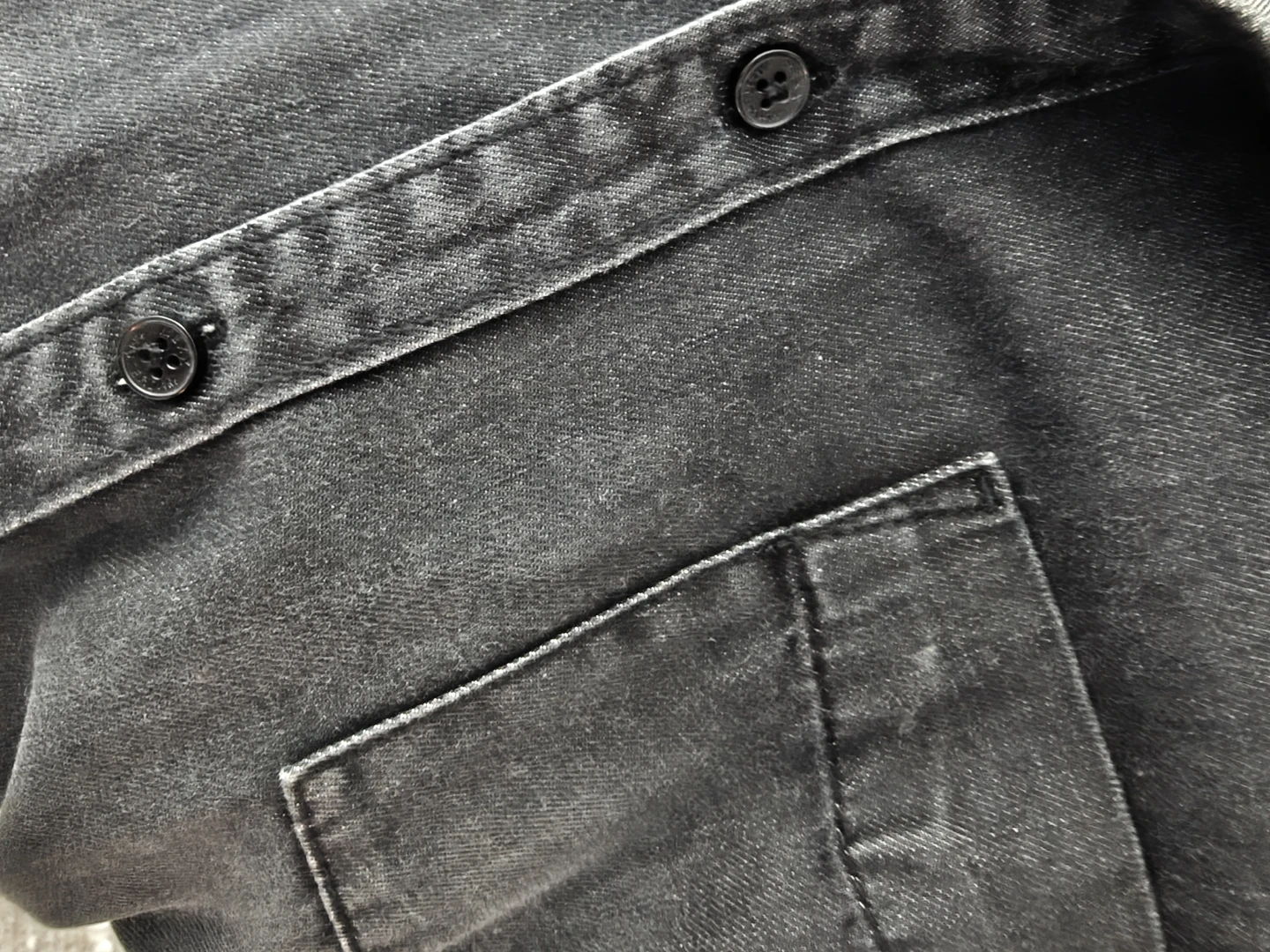 Mexx Men's Slim Fit Denim Shirt - Charcoal Grey - Size M - photo 3