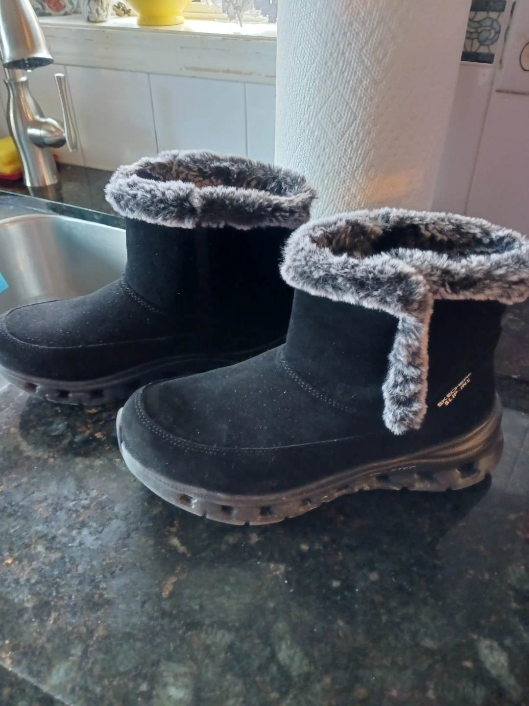 Skechers Women's Black Faux Fur Lined Boots