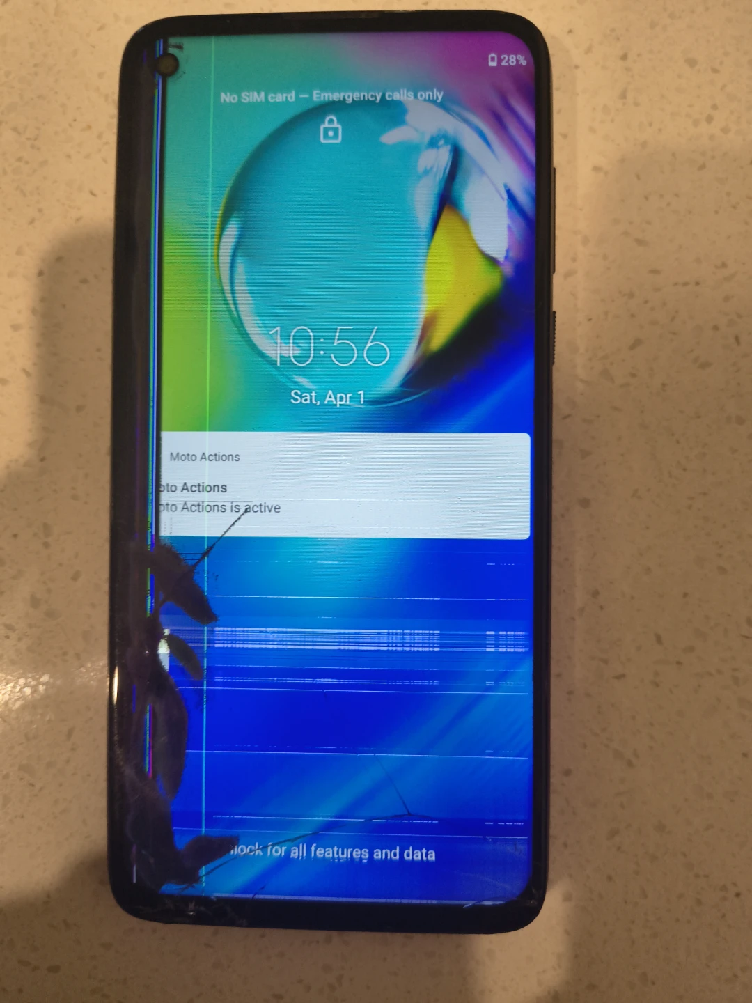 Motorola Smartphone - Cracked Screen