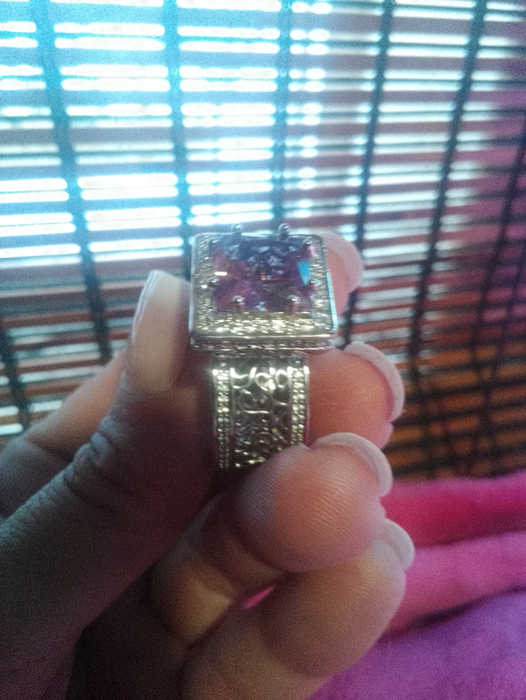 Alexandrite set in set in silver - photo 5