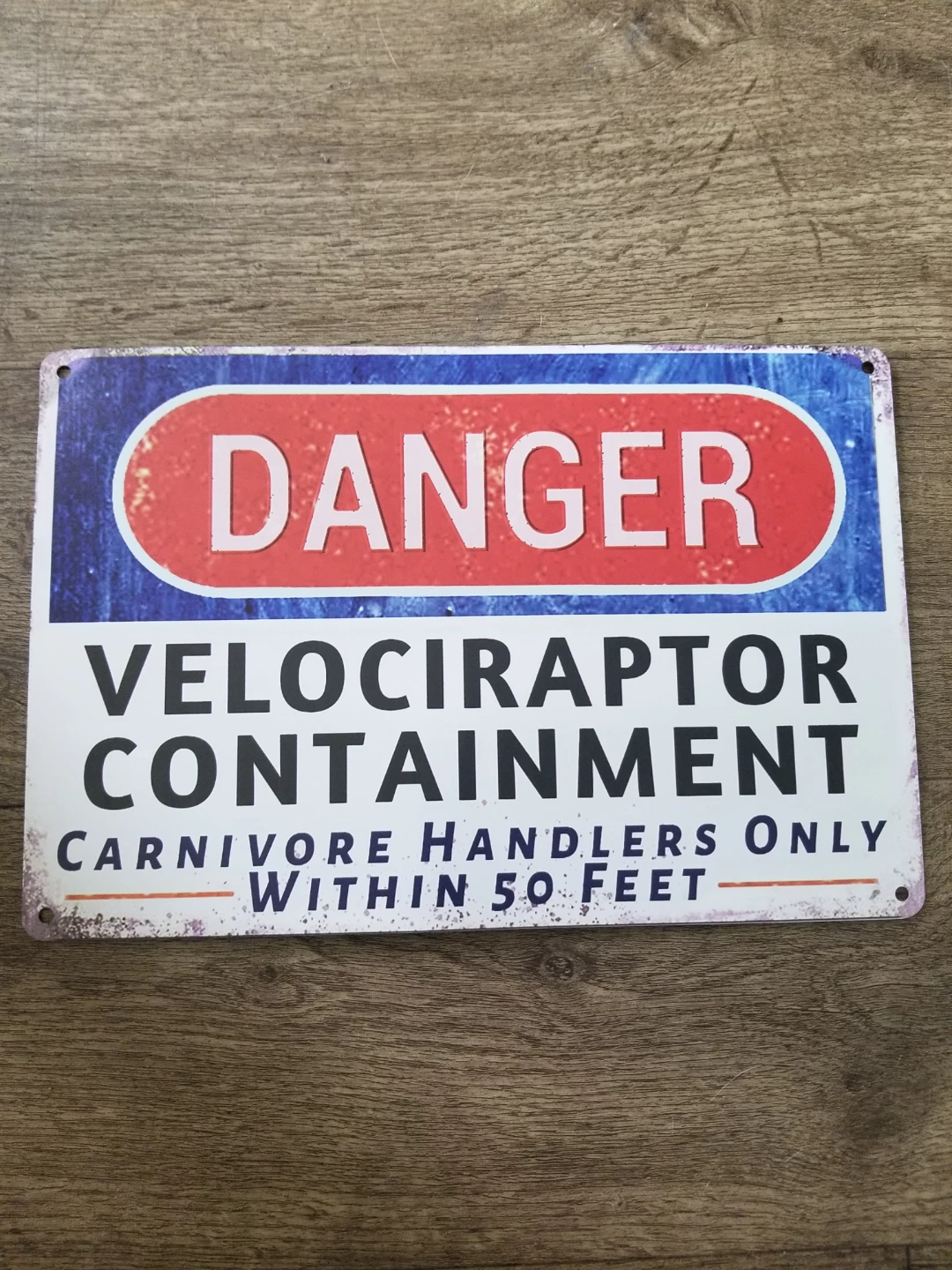 Danger - Velociraptor Containment Sign