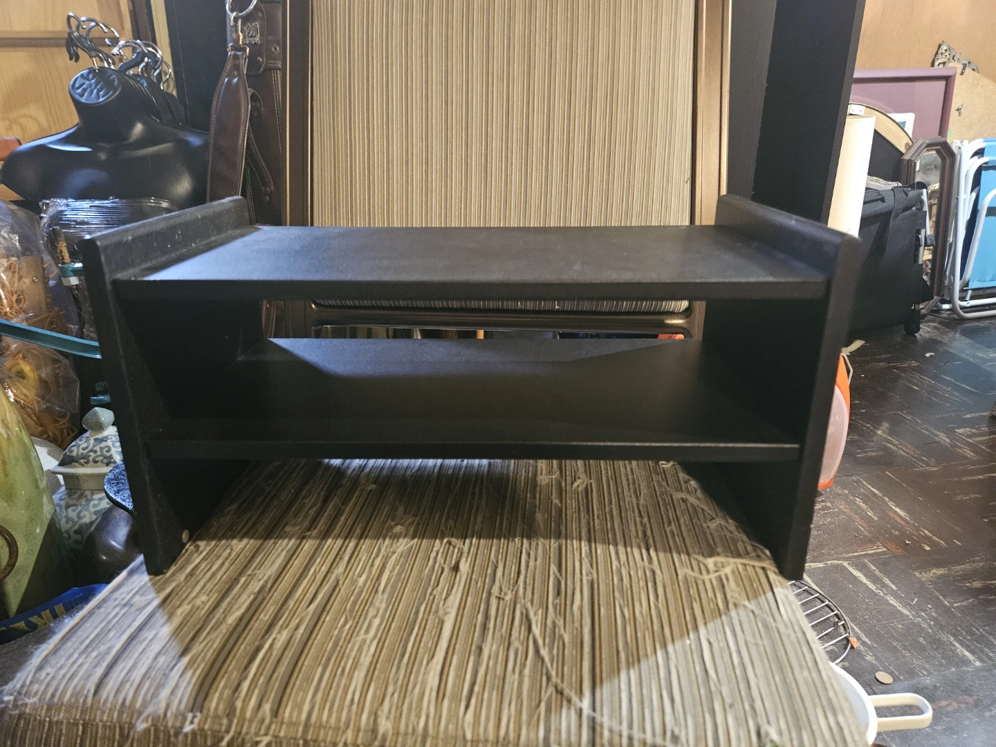 Black 2-Tier Shelf Unit - photo 2