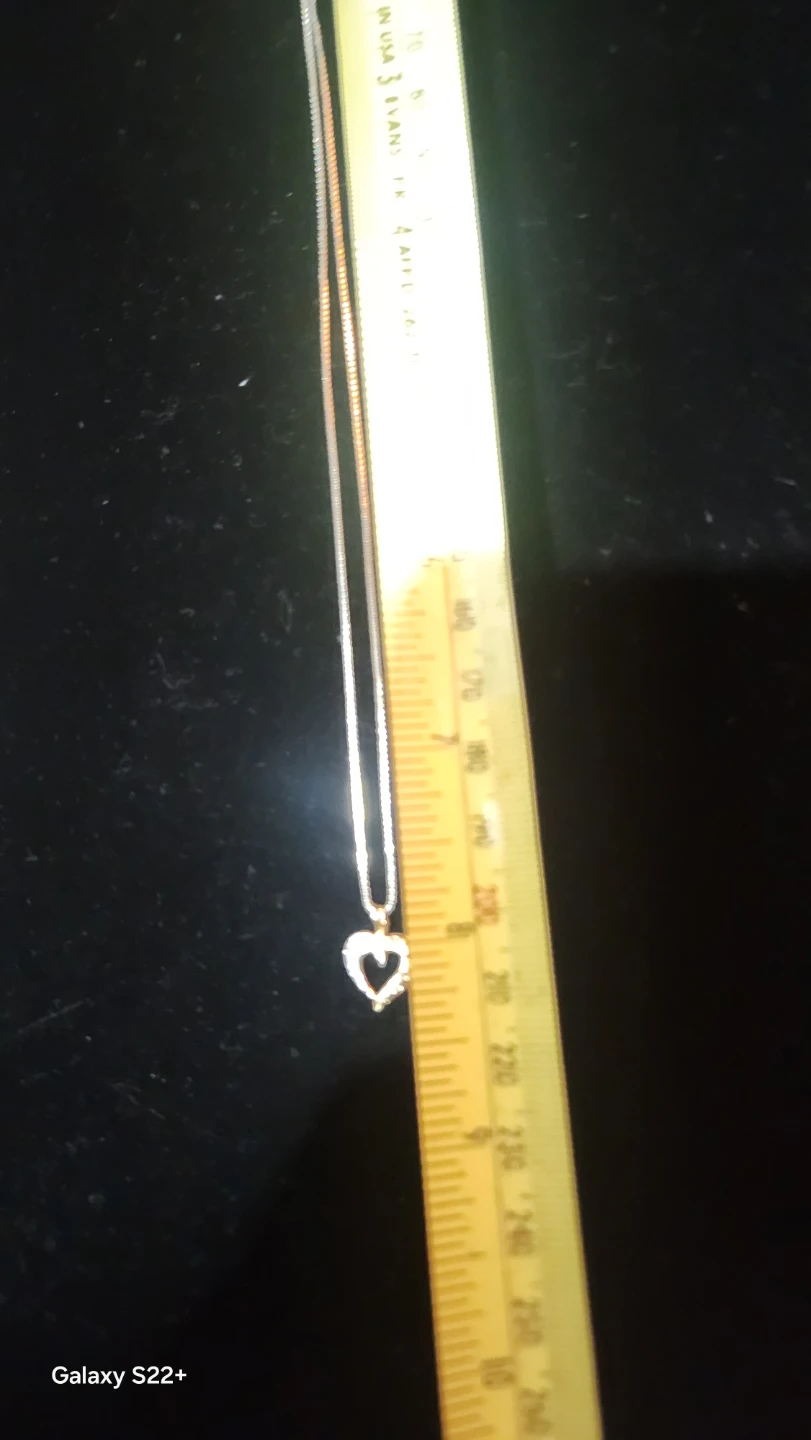 Made in italy 10k white gold box chain with 10k heart