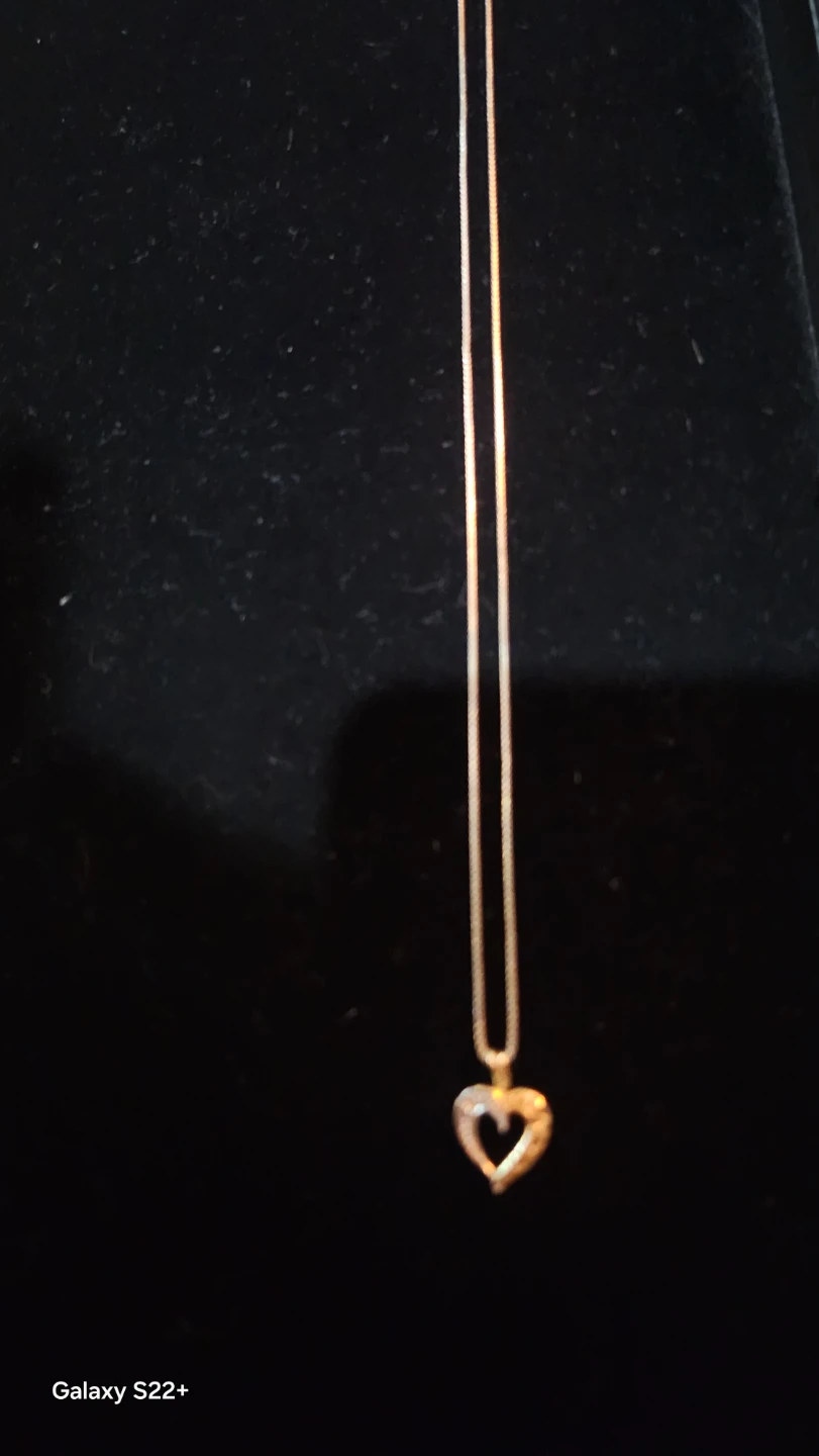 Made in italy 10k white gold box chain with 10k heart - photo 2