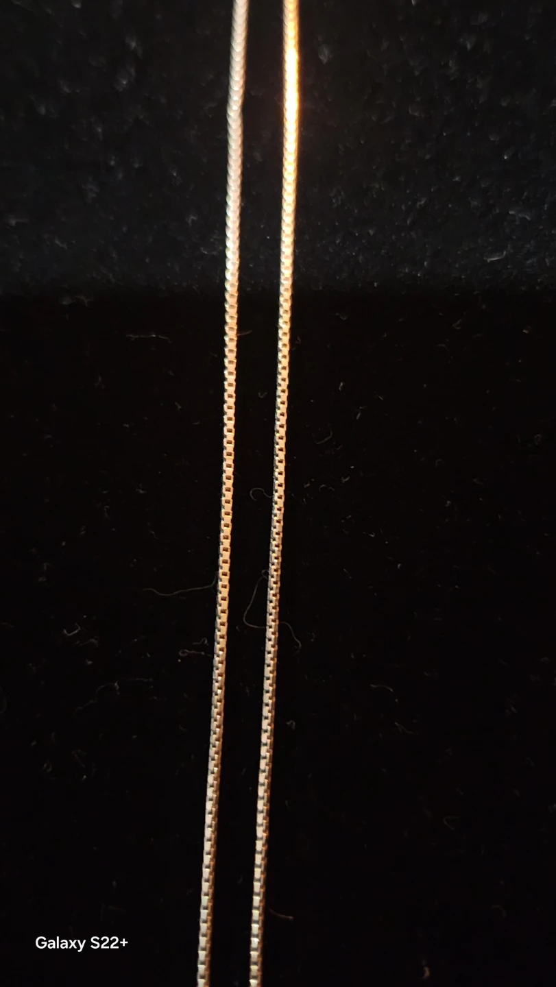 Made in italy 10k white gold box chain with 10k heart - photo 5