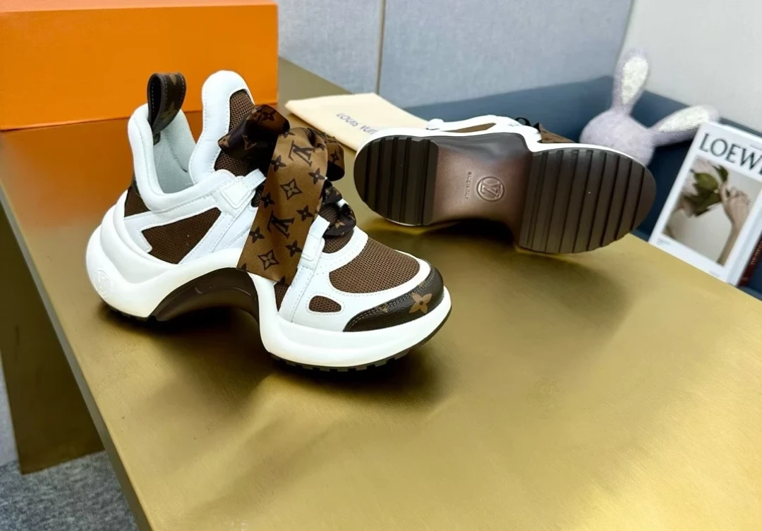 Louis Vuitton Women's Sneakers with Monogram Ribbon