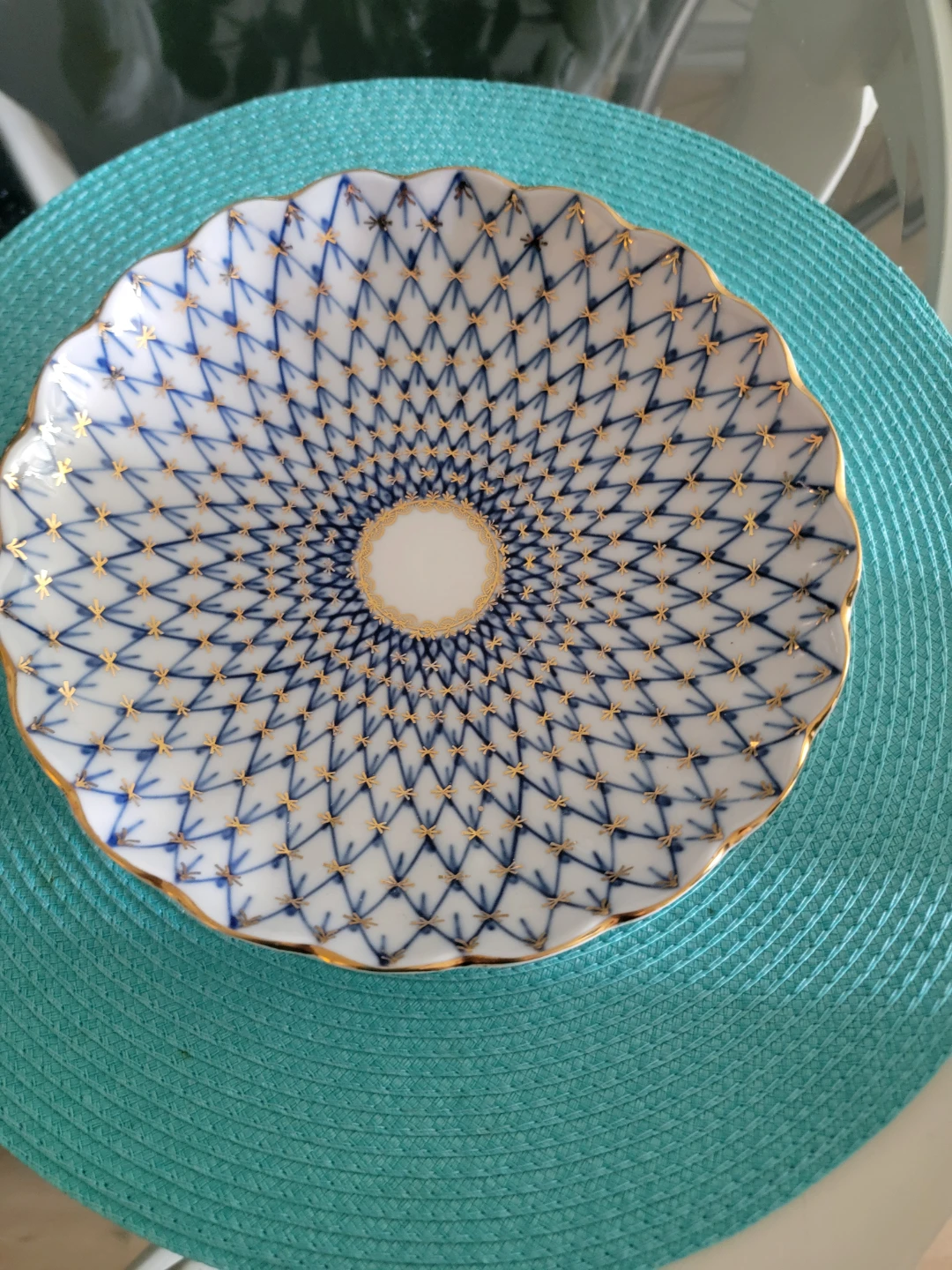 Lomonosov Plate - Blue & Gold Pattern - photo 2