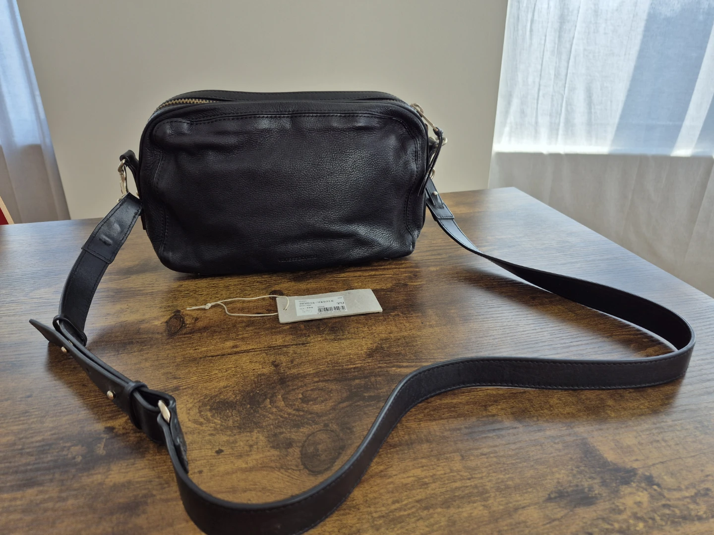 French Brand Vanessa Bruno Black Leather Shoulder Bag ⚽