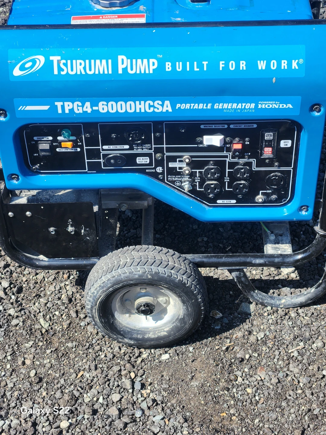 Tsurumi TPG4-6000HCSA Portable Generator