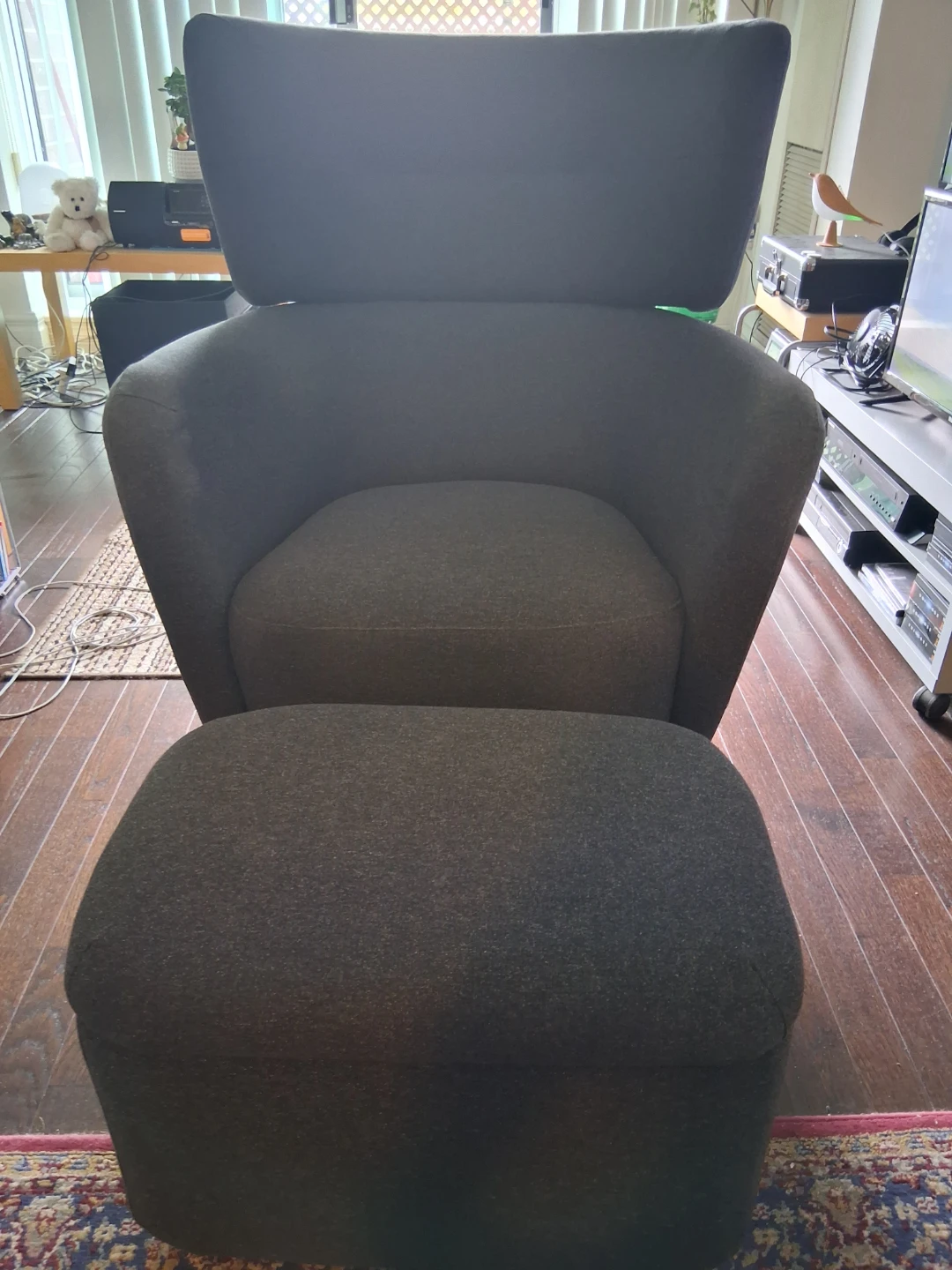 Ikea Oskarshamn Wing Chair w/ Ottoman - photo 2