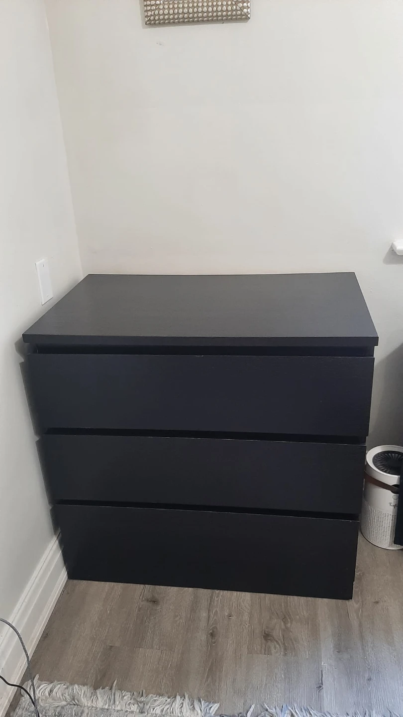 Black 3-Drawer Dresser - photo 2