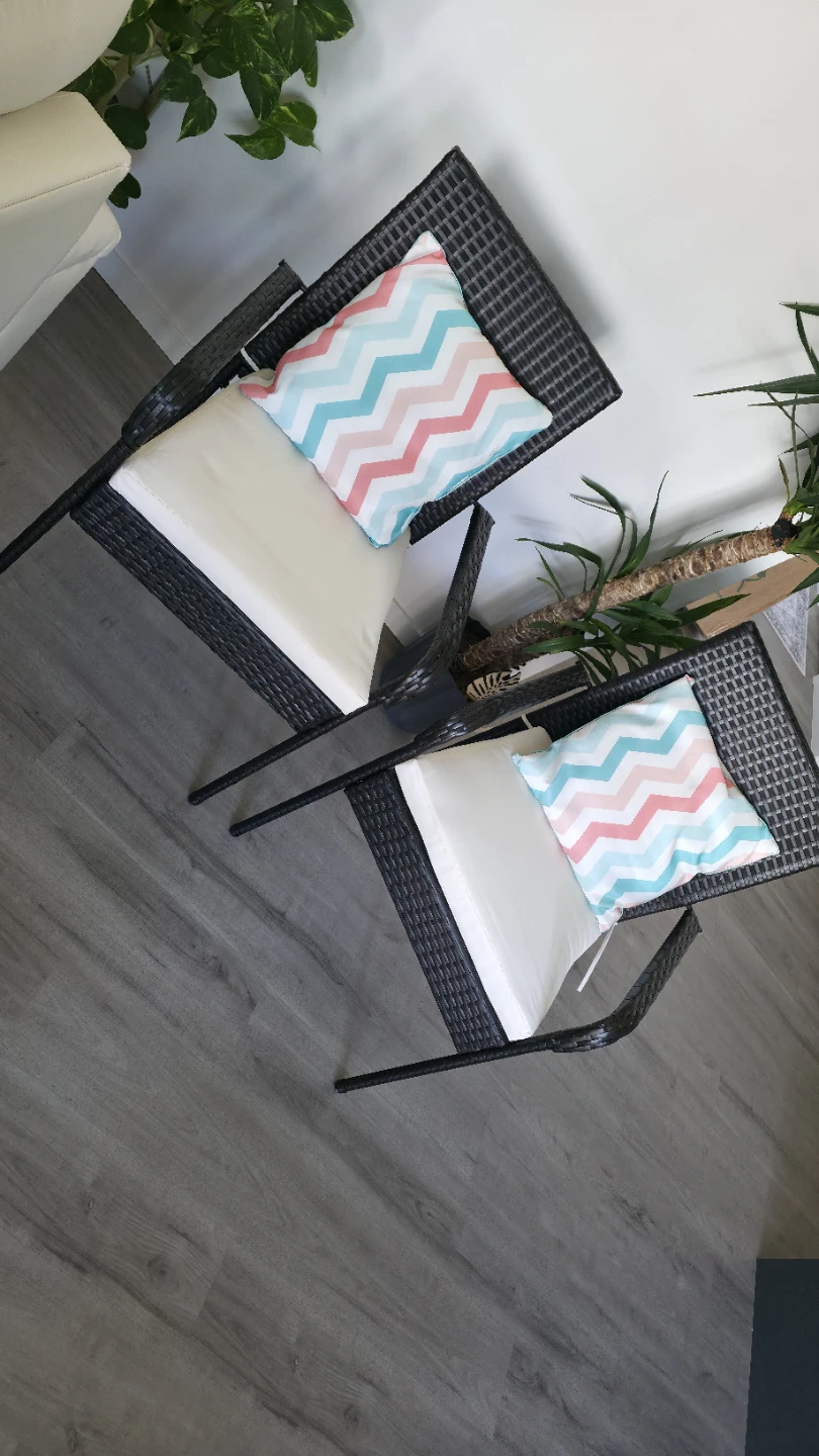 Set of 2 Wicker Patio Chairs with Seat Cushions - photo 5