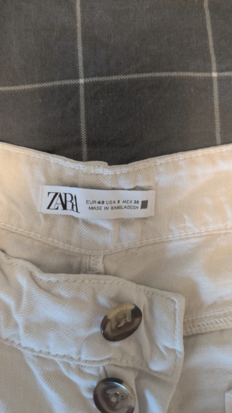 ZARA cream wide-leg pants - photo 3