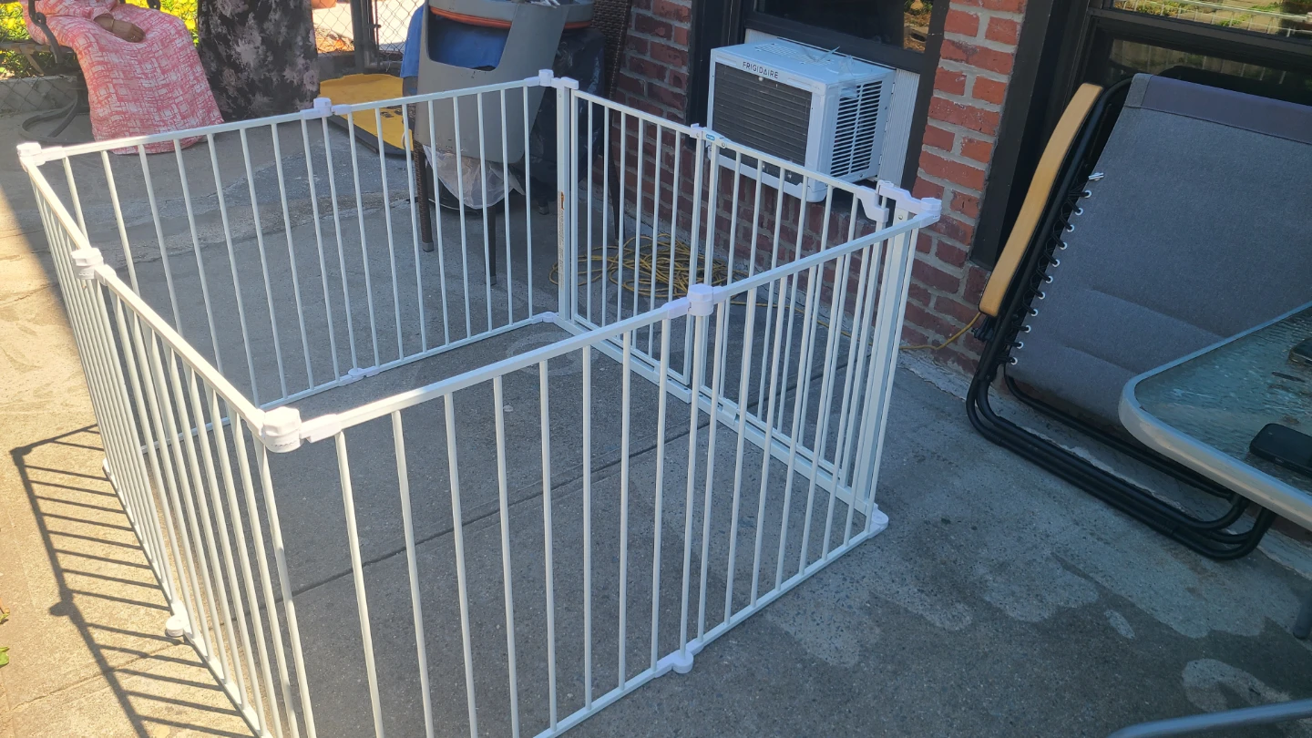 White Metal Pet Playpen Gate - photo 3