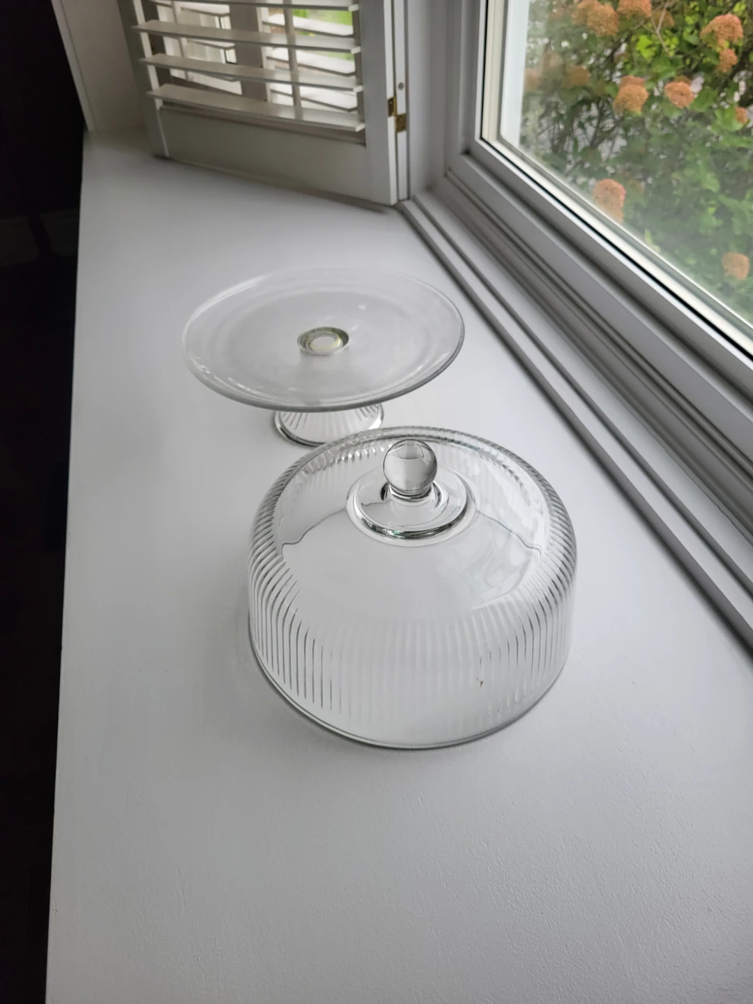 Anchor Hocking Monaco ribbed clear glass cake stand.Dessert dome - photo 5