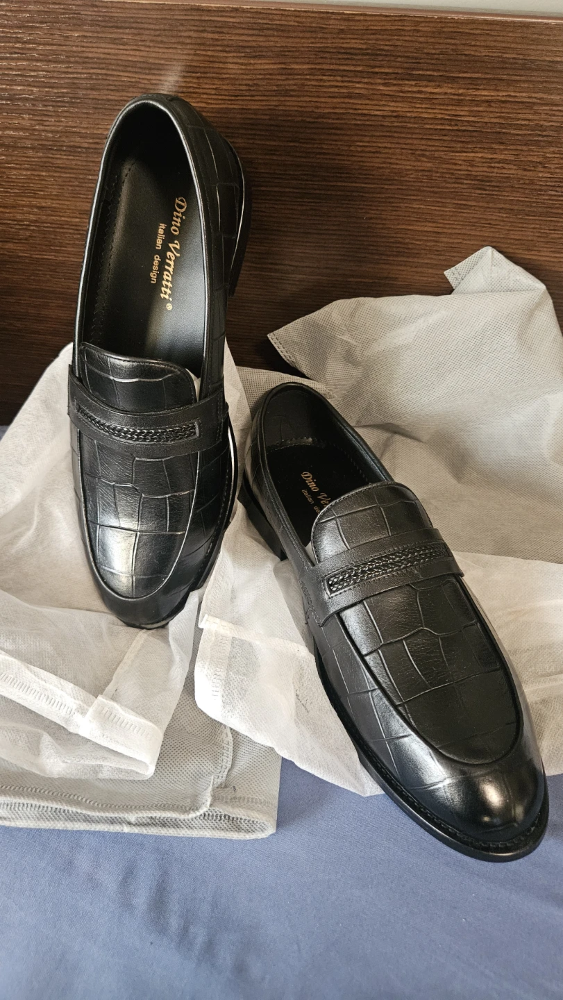 Dino Verriati Black Crocodile Loafers