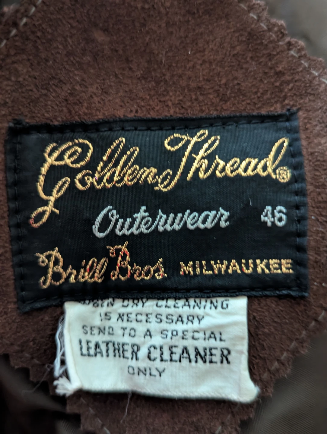 VINTAGE Brill Bros. Golden Thread 46 mens leather jacket - photo 3