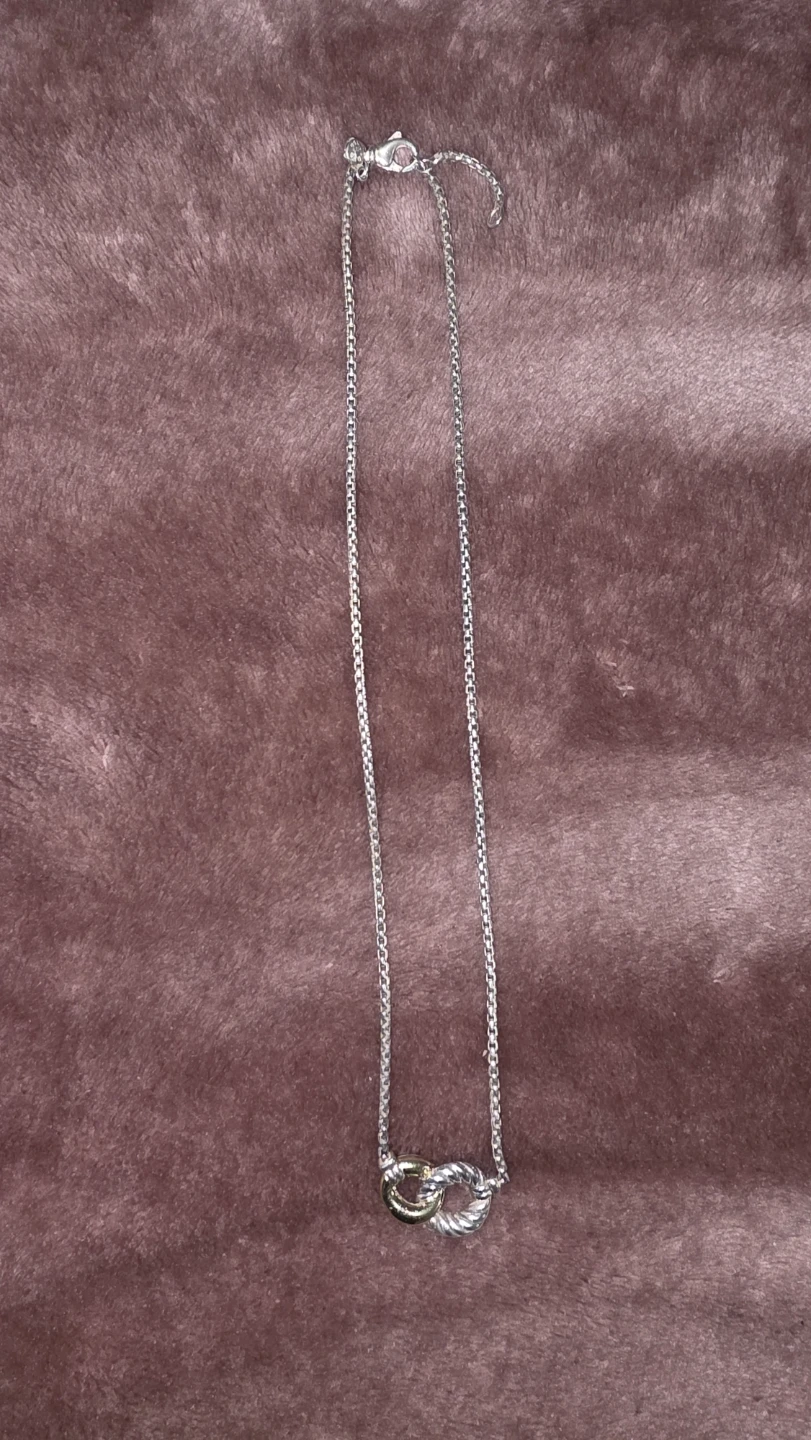 David Yurman Sterling Silver & Gold Necklace