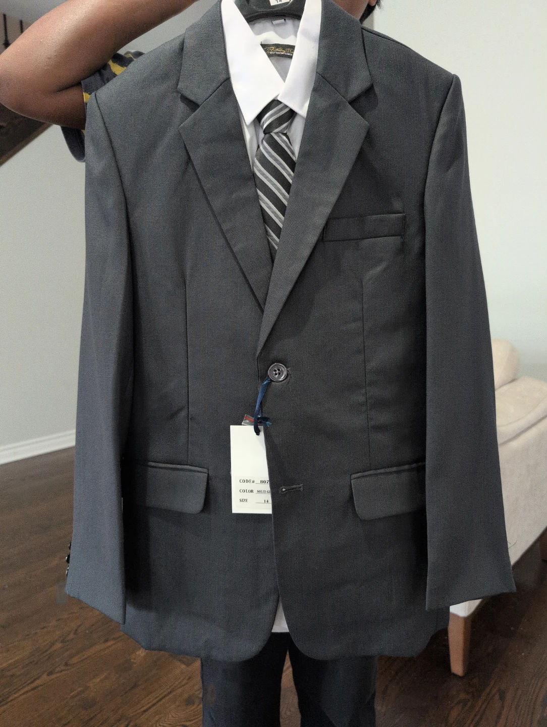 Boys' Suit Set - Charcoal Gray, Size 14 - photo 2