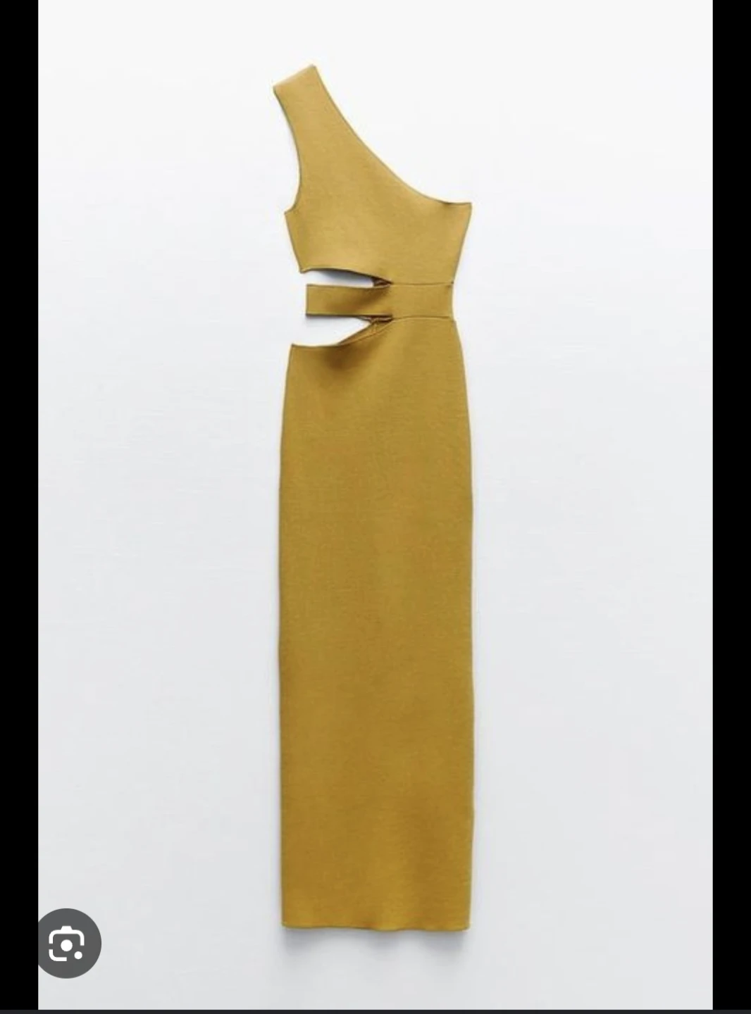 Zara Yellow One-Shoulder Cut-Out Midi Dress