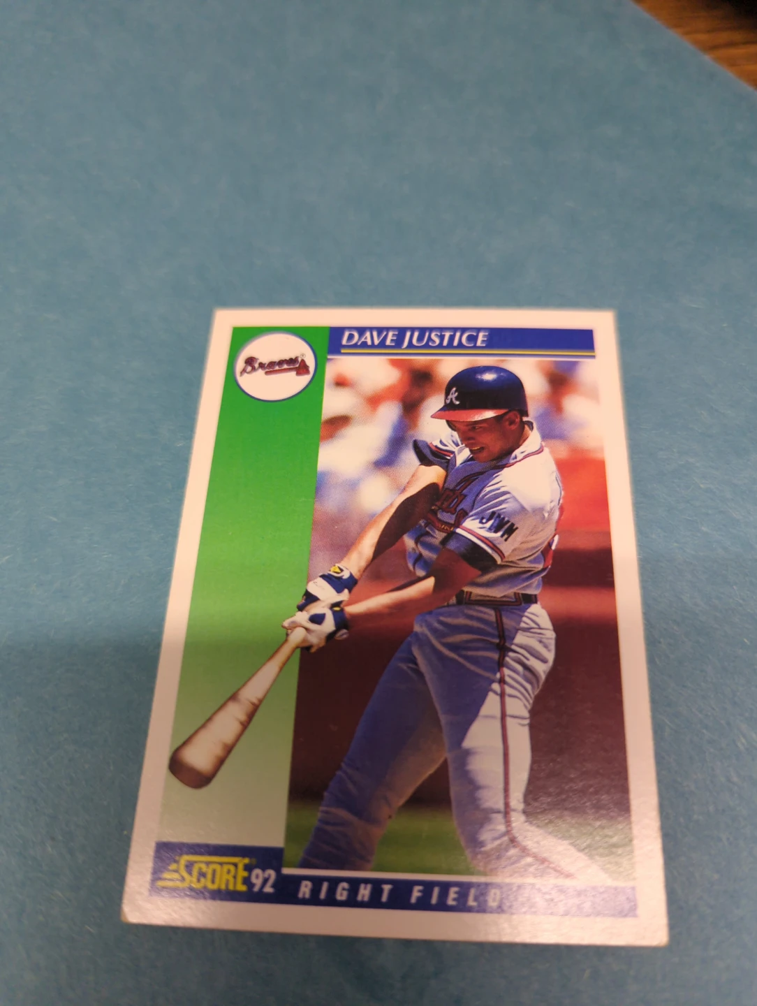 1992 Score Dave Justice Baseball Card ⚽