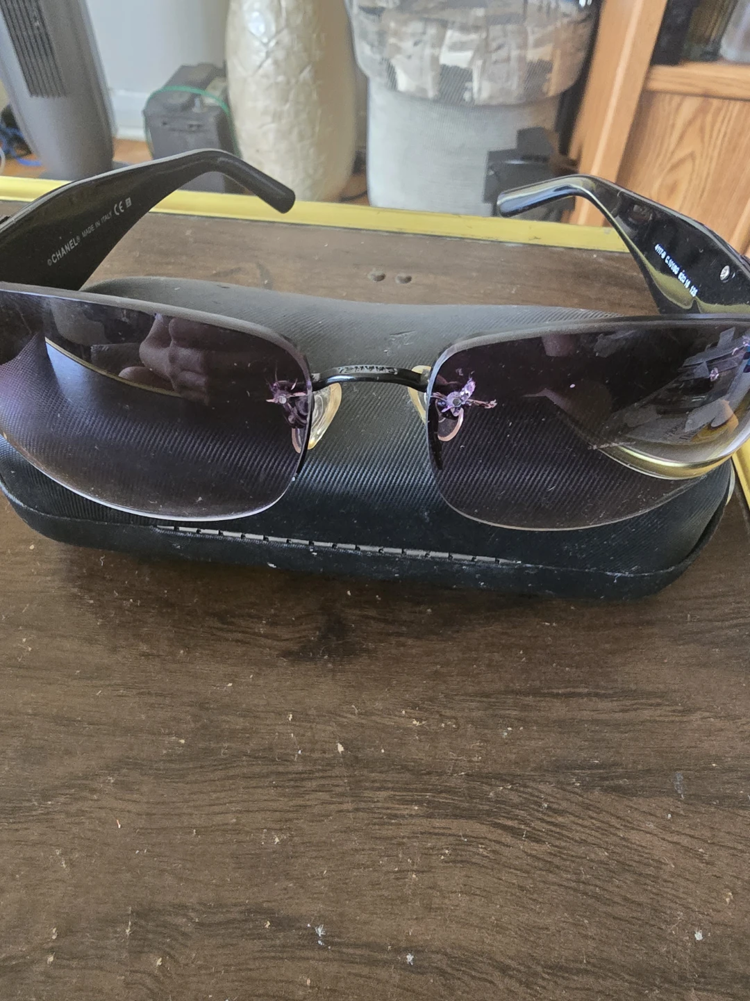 Chanel Sunglasses with Rhinestone CC Logo