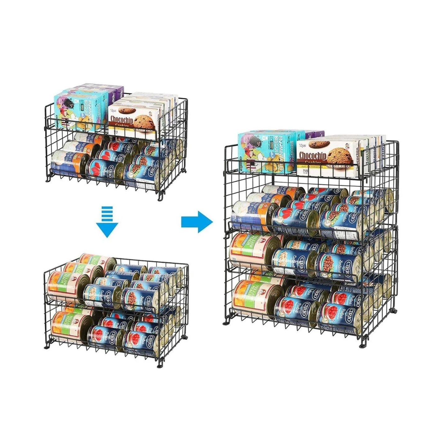 3-Tier Stackable Wire Storage Rack - photo 2