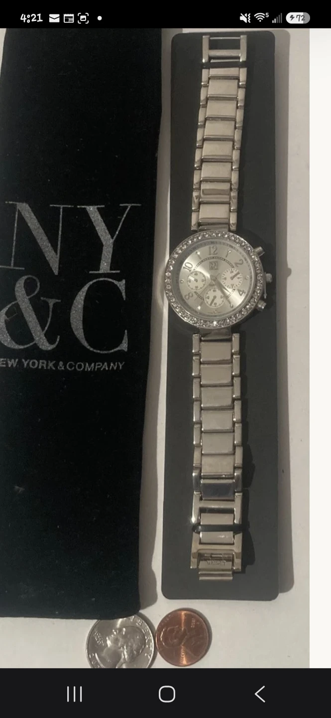 ⚽NY & Company Women's Silver Watch with Rhinestones