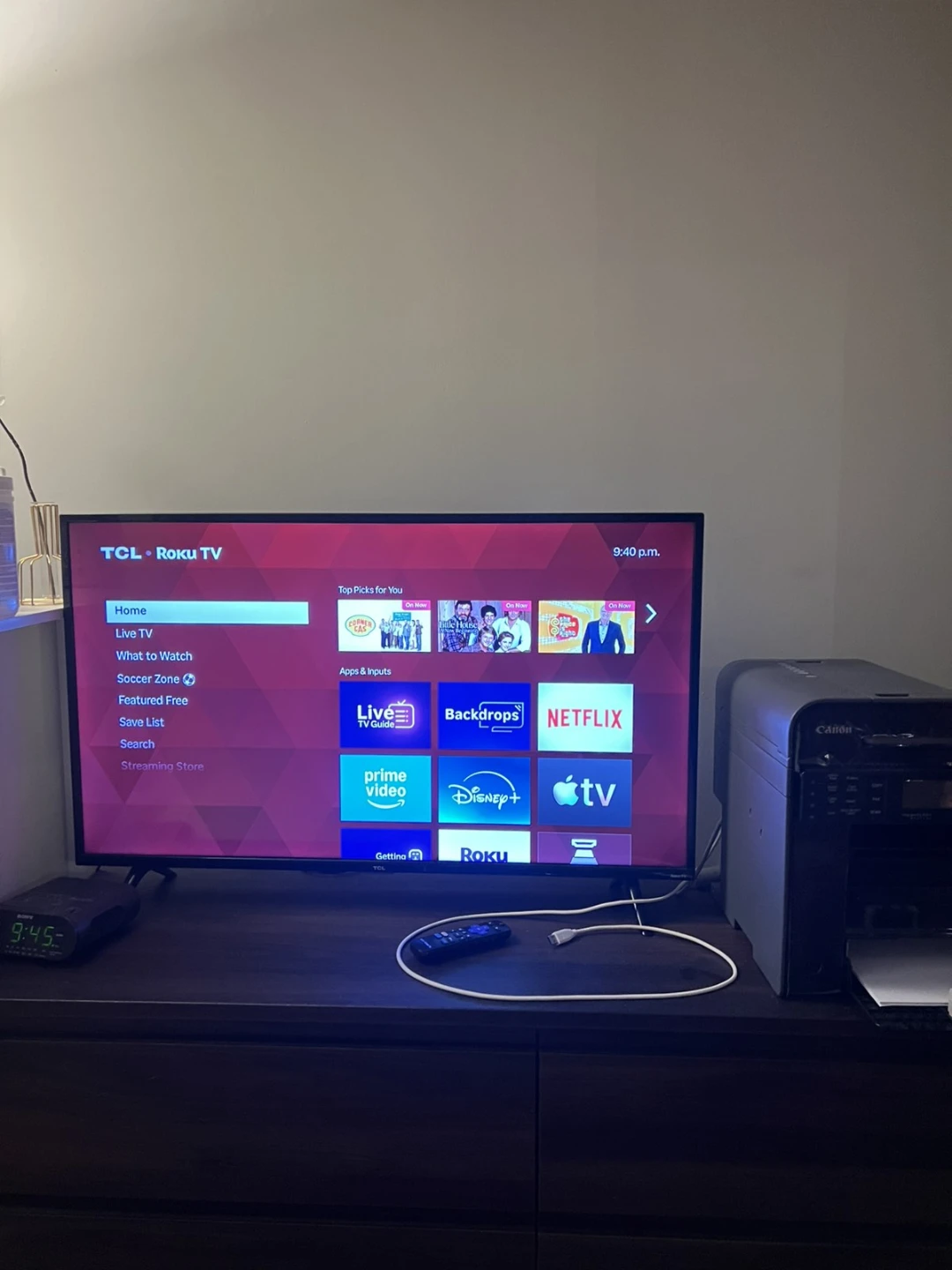40 inches TCL roku smart TV