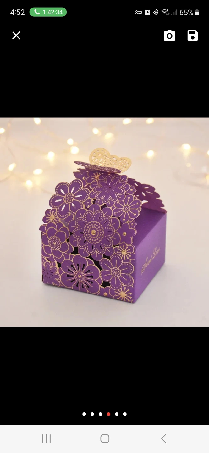 Purple Laser Cut Favor Boxes (100 Pcs)