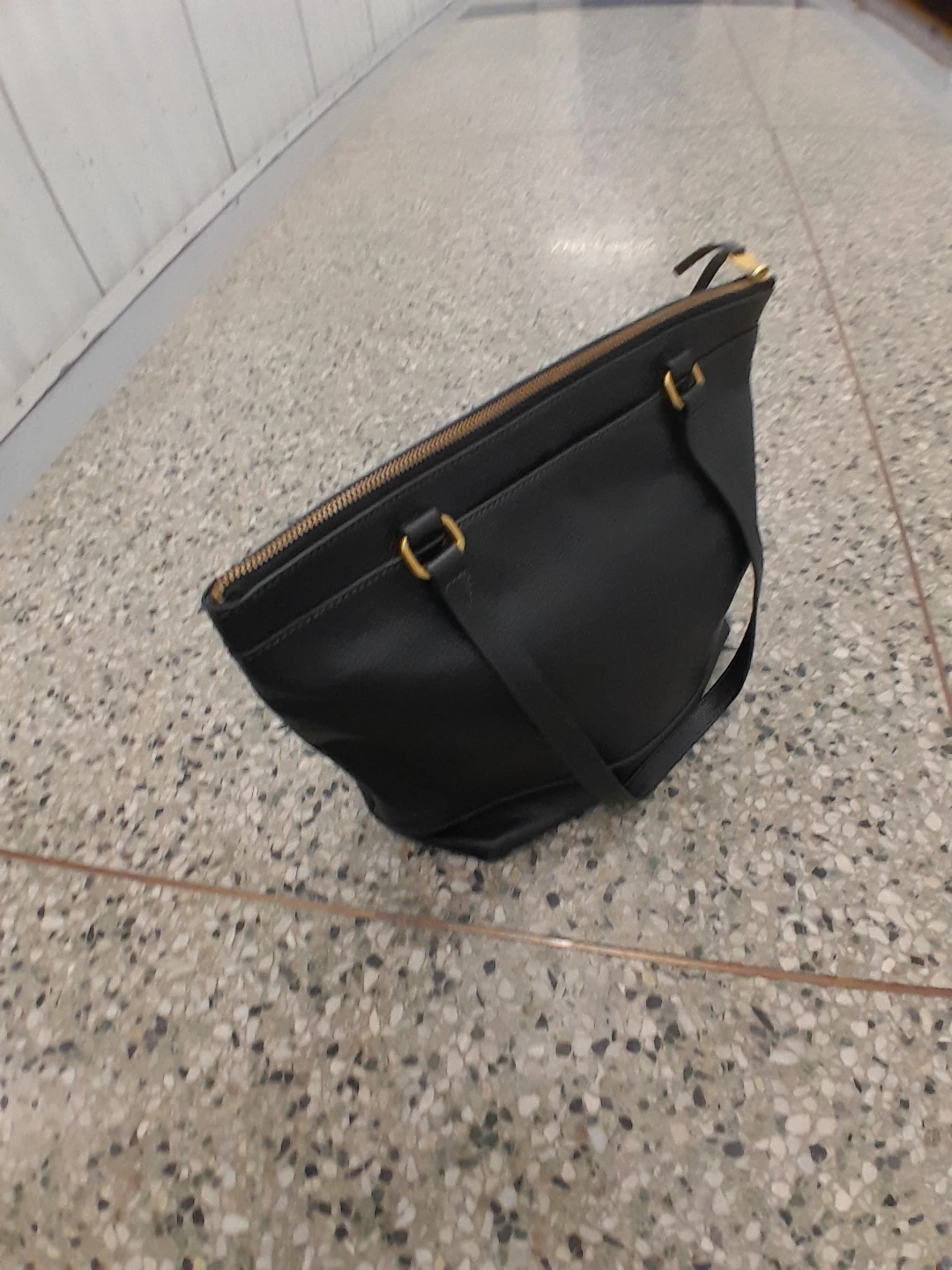 Fossil Black Leather Tote Bag Vintage look Medium - photo 3