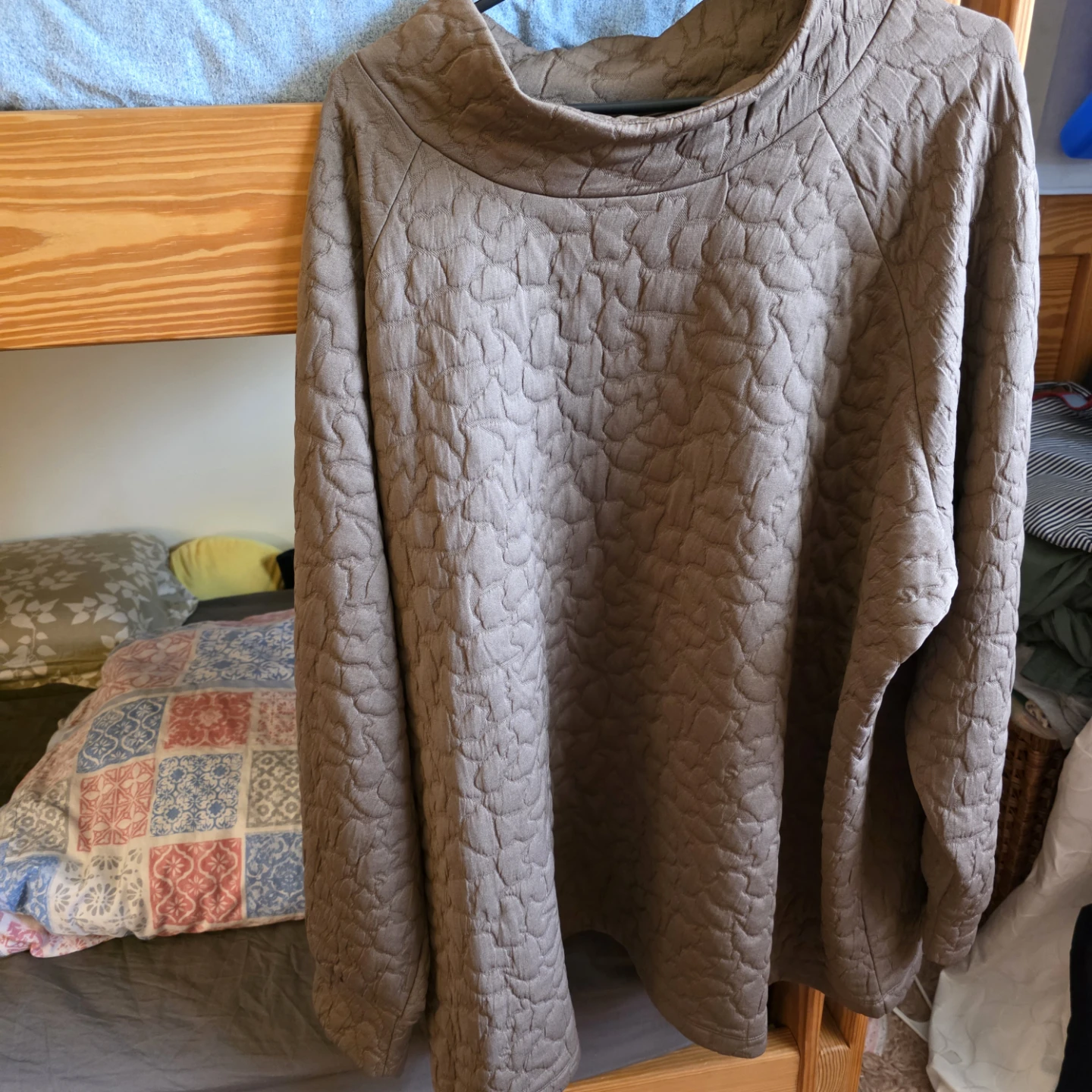 Joe Fresh Active Brown Quilted Mock Neck Top 3X