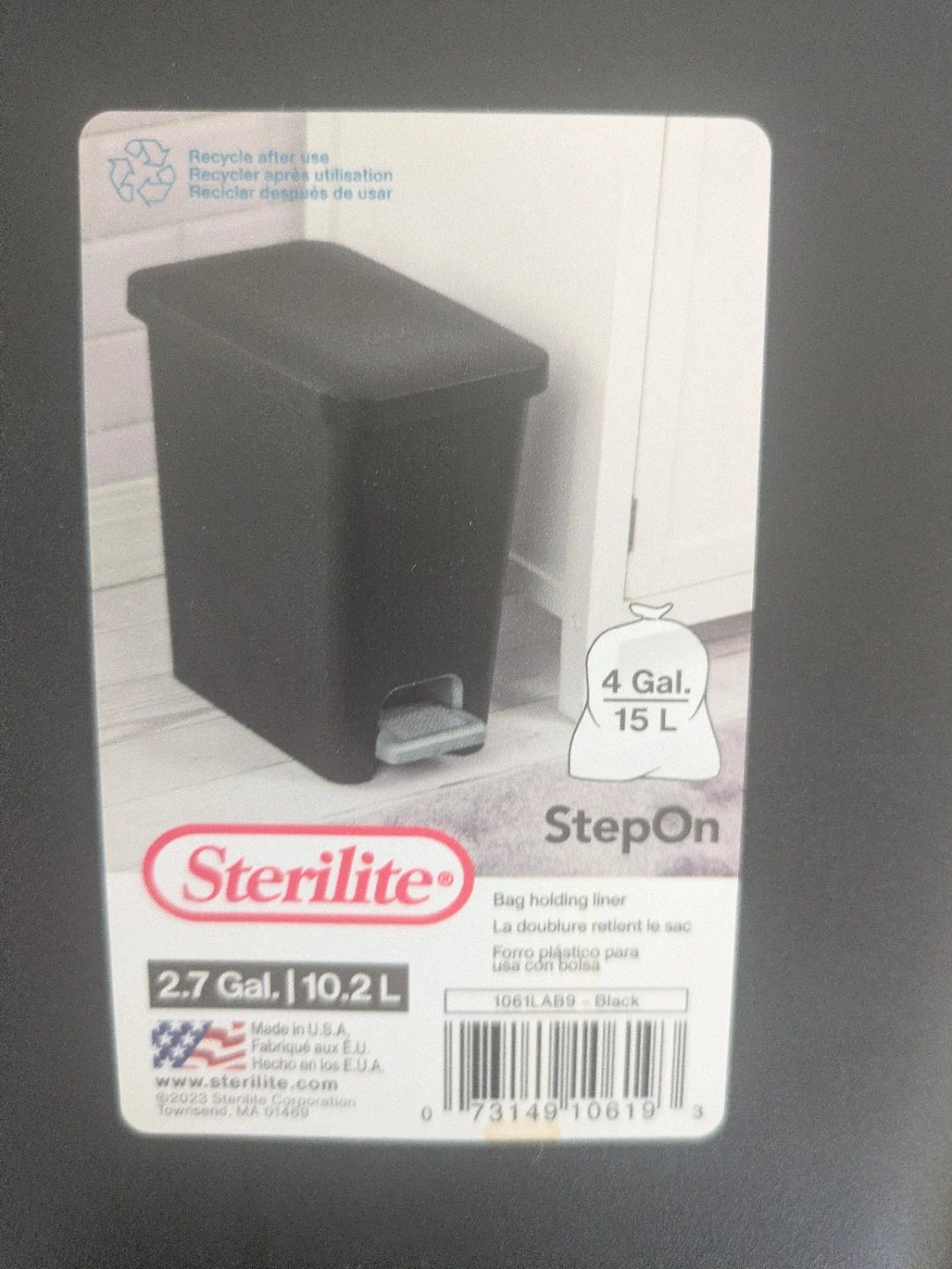 Sterilite StepOn 4 Gal. Waste Basket - photo 3