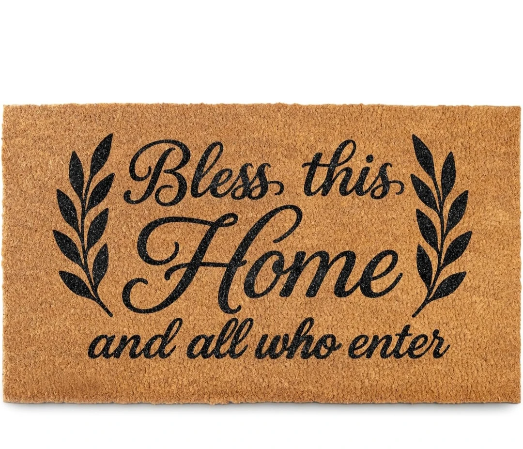 Mainevent Coir Welcome Mat - Bless This Home 30x17 Inch