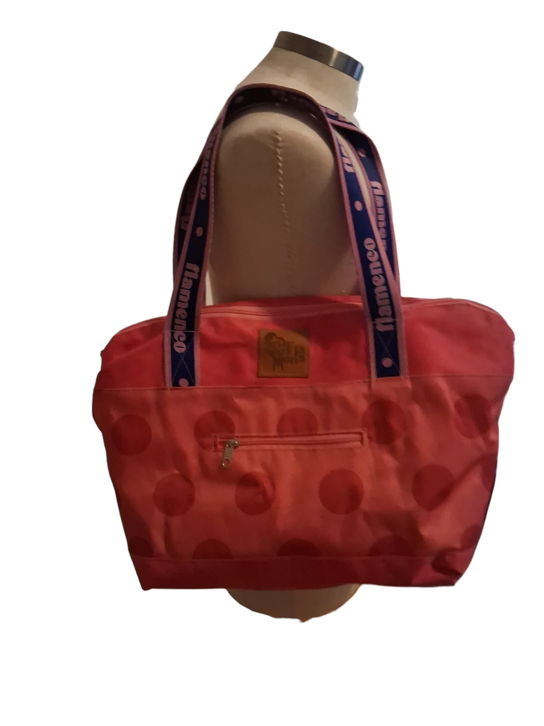 Flamenco Pink Polka Dot Tote Bag