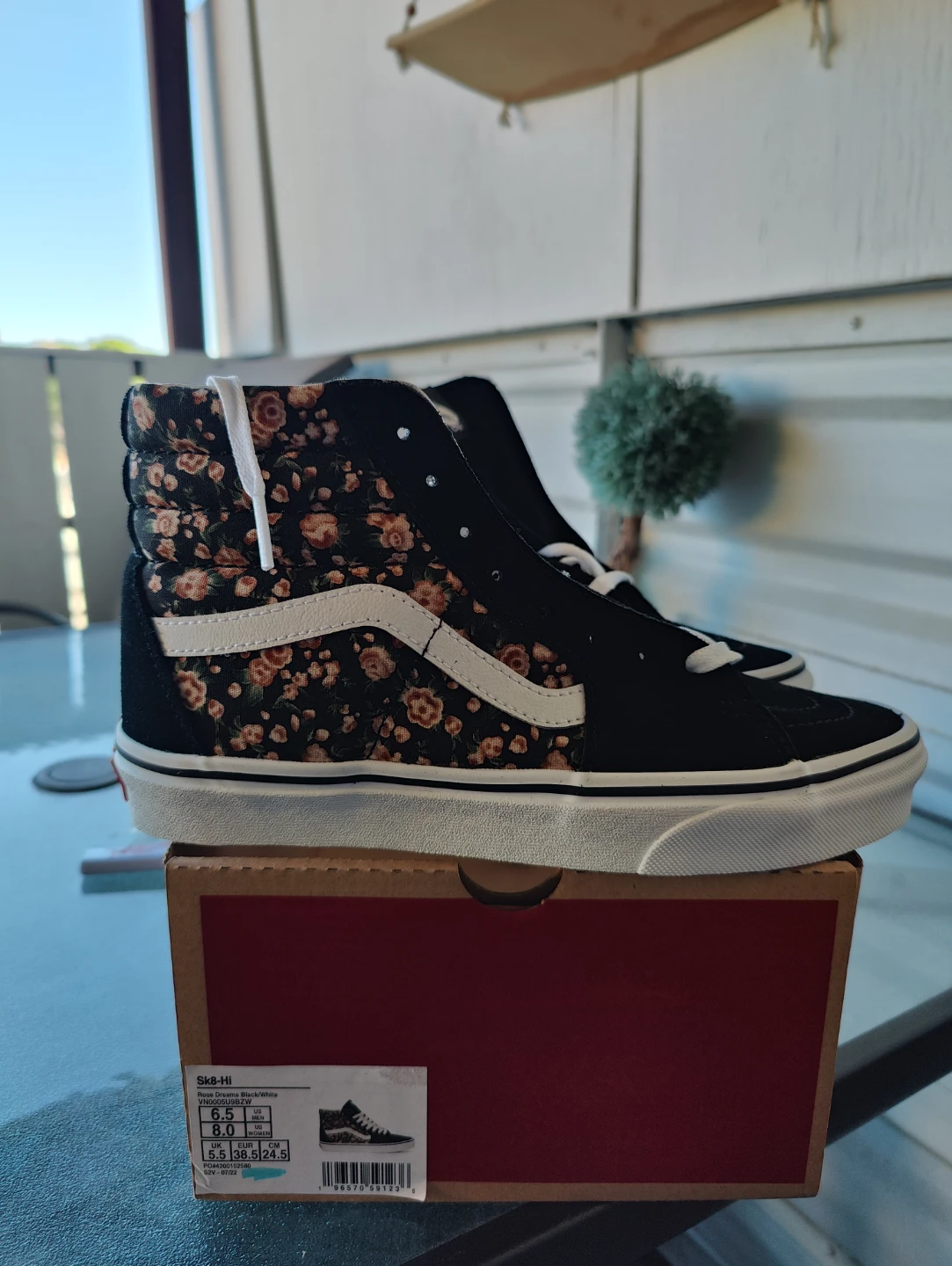 Vans Sk8-Hi Rose Dreams Black/White High Top Sneakers - photo 3