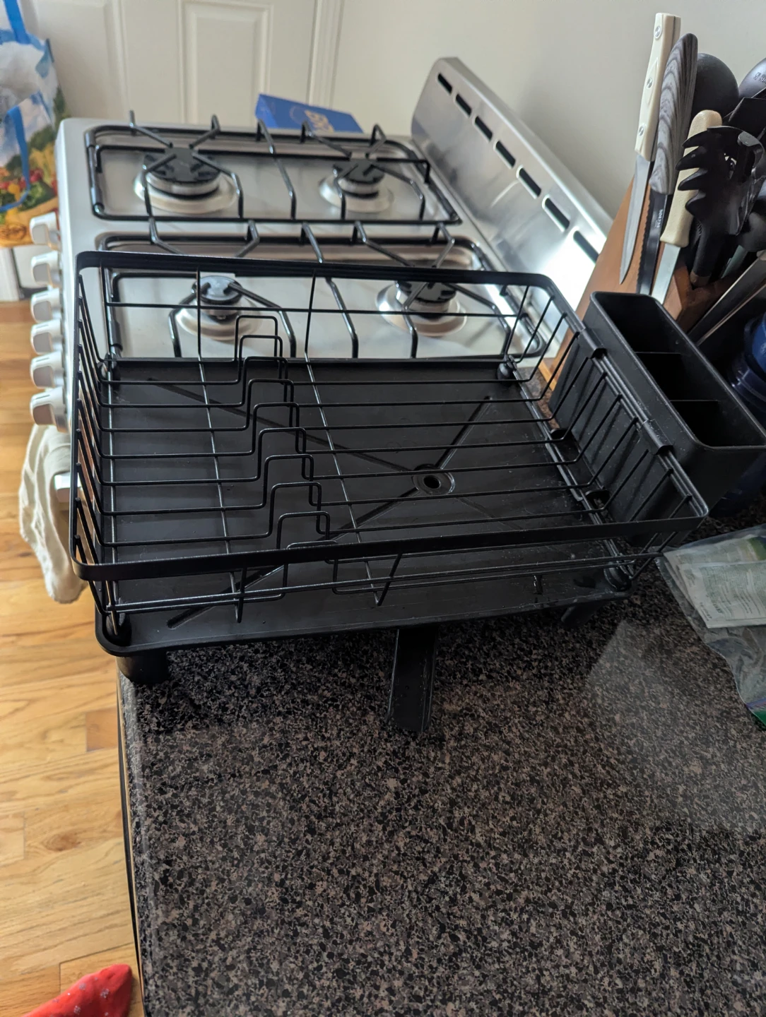 Black Metal Dish Rack with Utensil Holder - photo 2