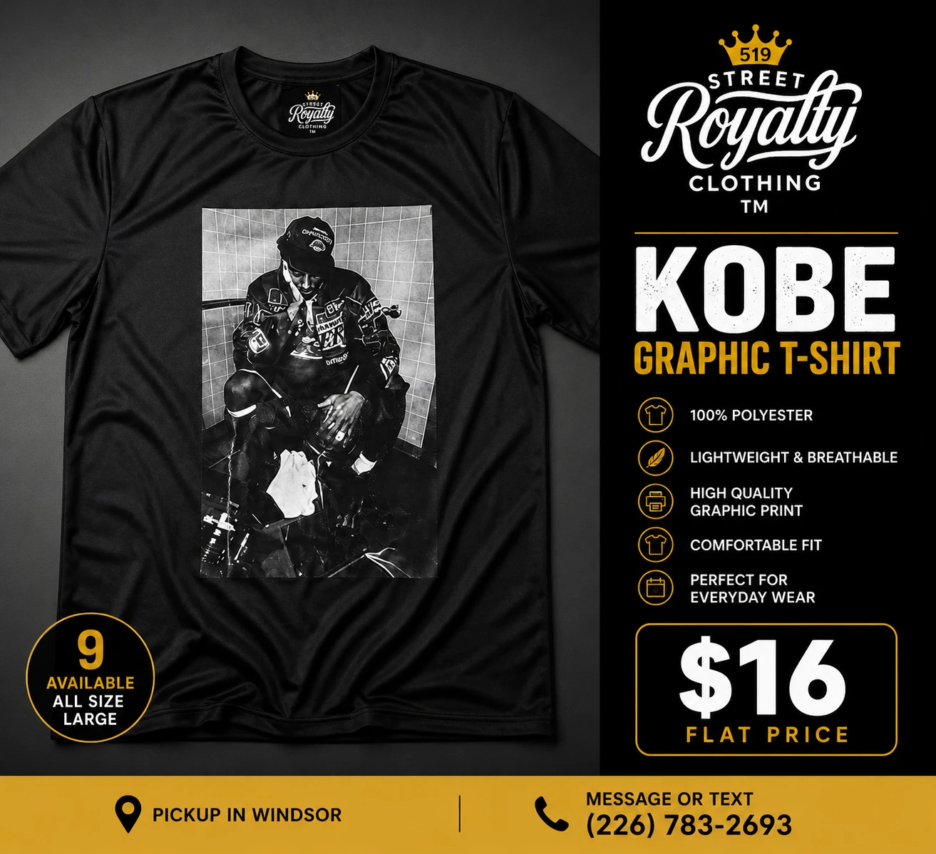 Kobe Graphic T-Shirt $16 ea (519 SRC)