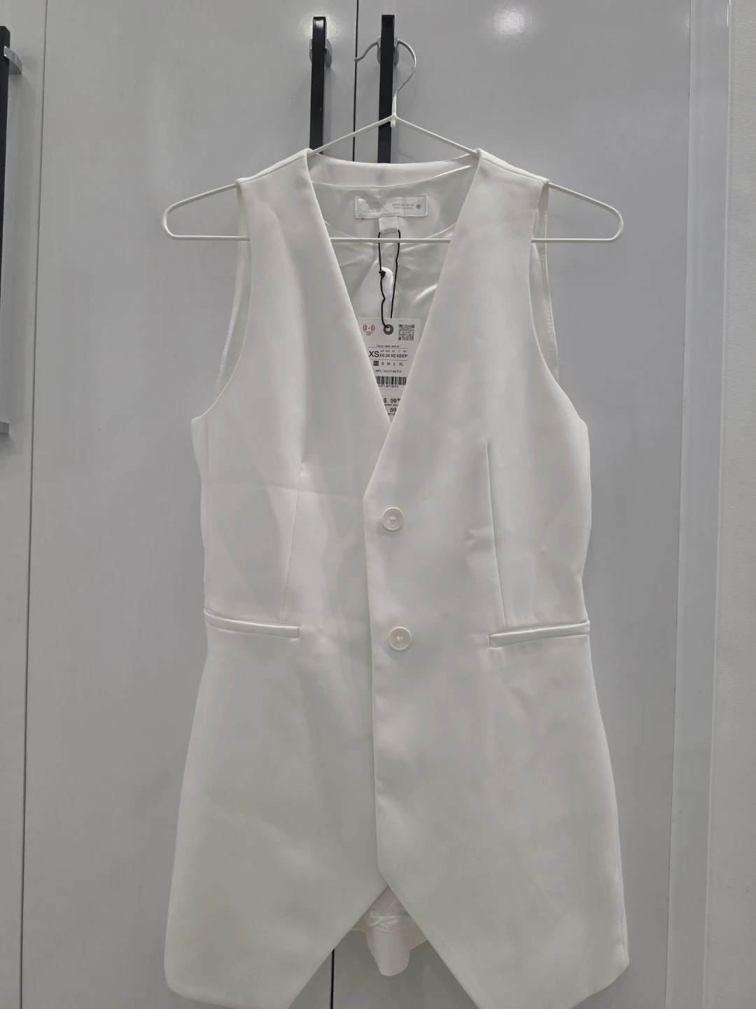 Zara White Sleeveless Vest - Size XS - photo 2