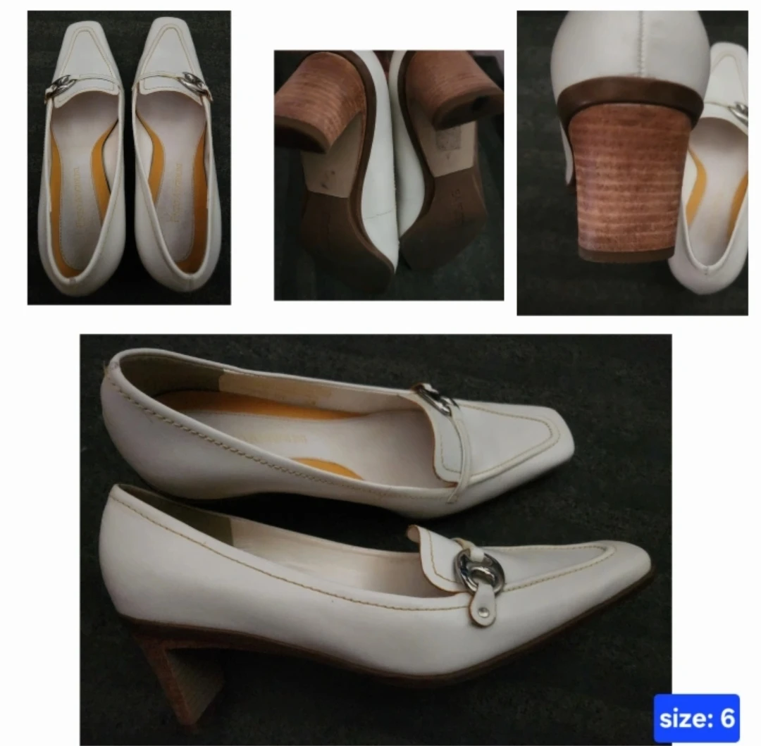 ⚽️ White leather loafers