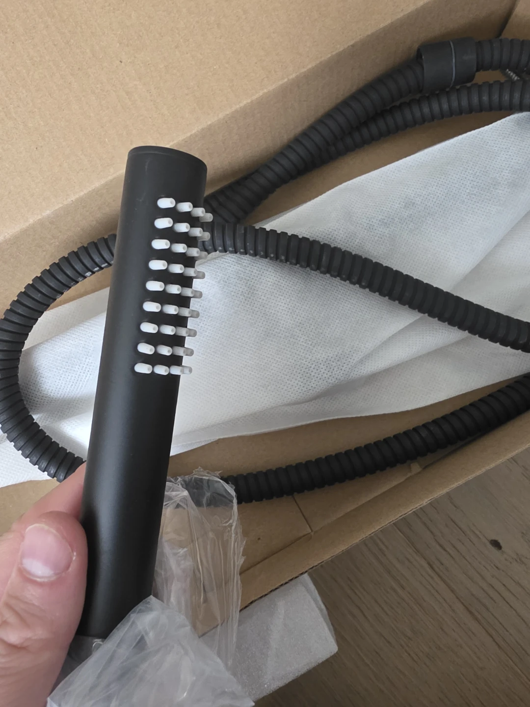 Black Adjustable Shower Head Holder Bar with Hose - photo 3
