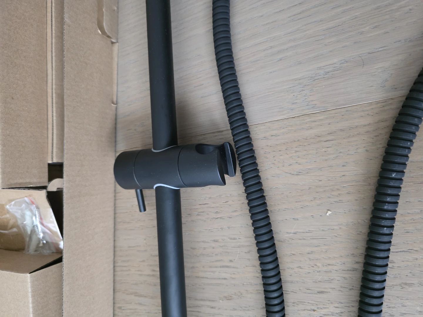 Black Adjustable Shower Head Holder Bar with Hose - photo 5