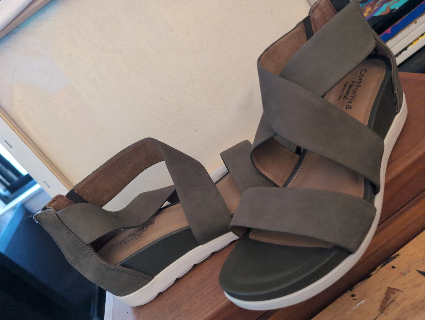 Comfortiva Pillowtop Memory Foam Wedge Sandals - photo 2