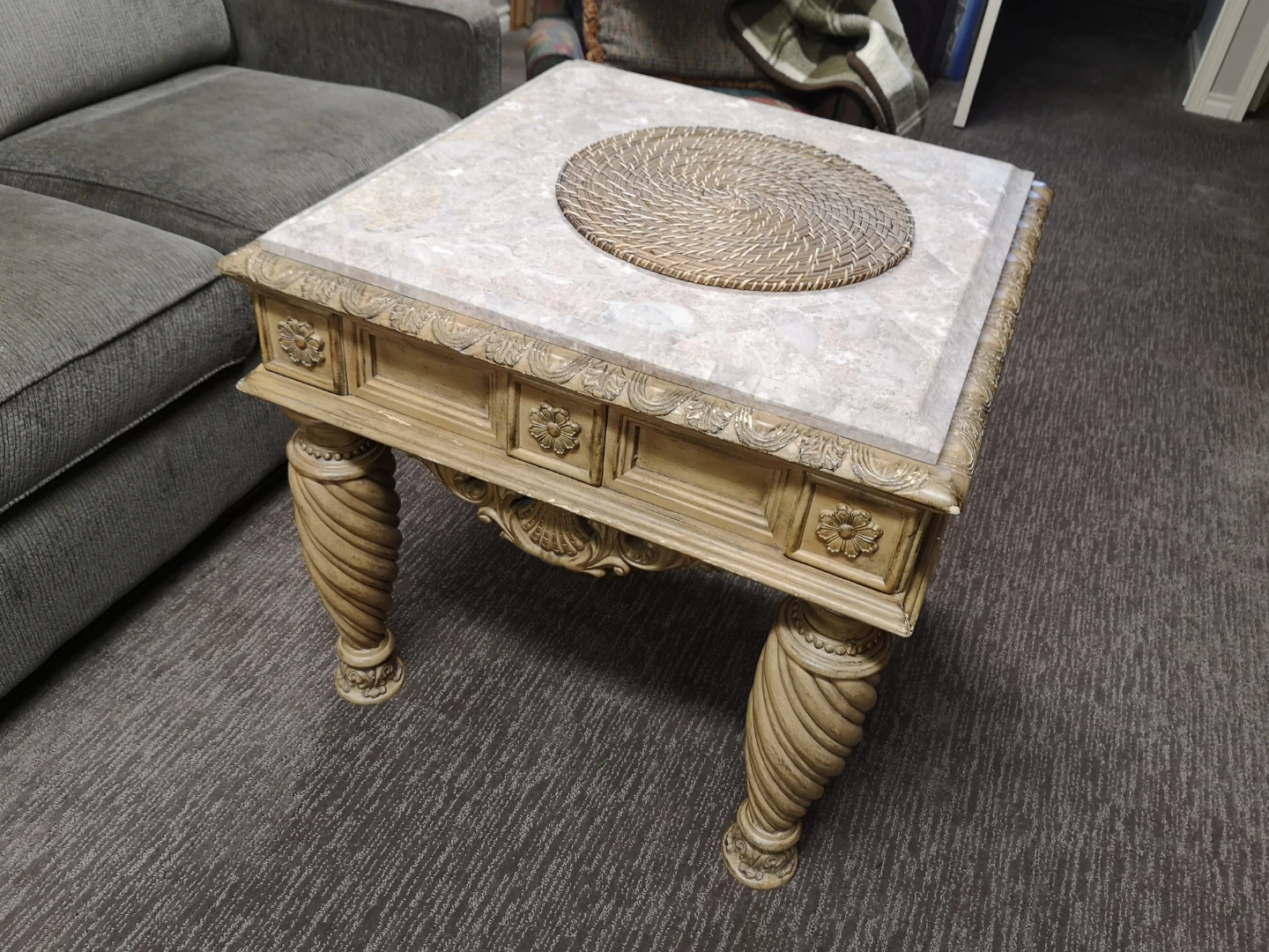 Ashley South Shore Square End Table ~ Stone Top - photo 3