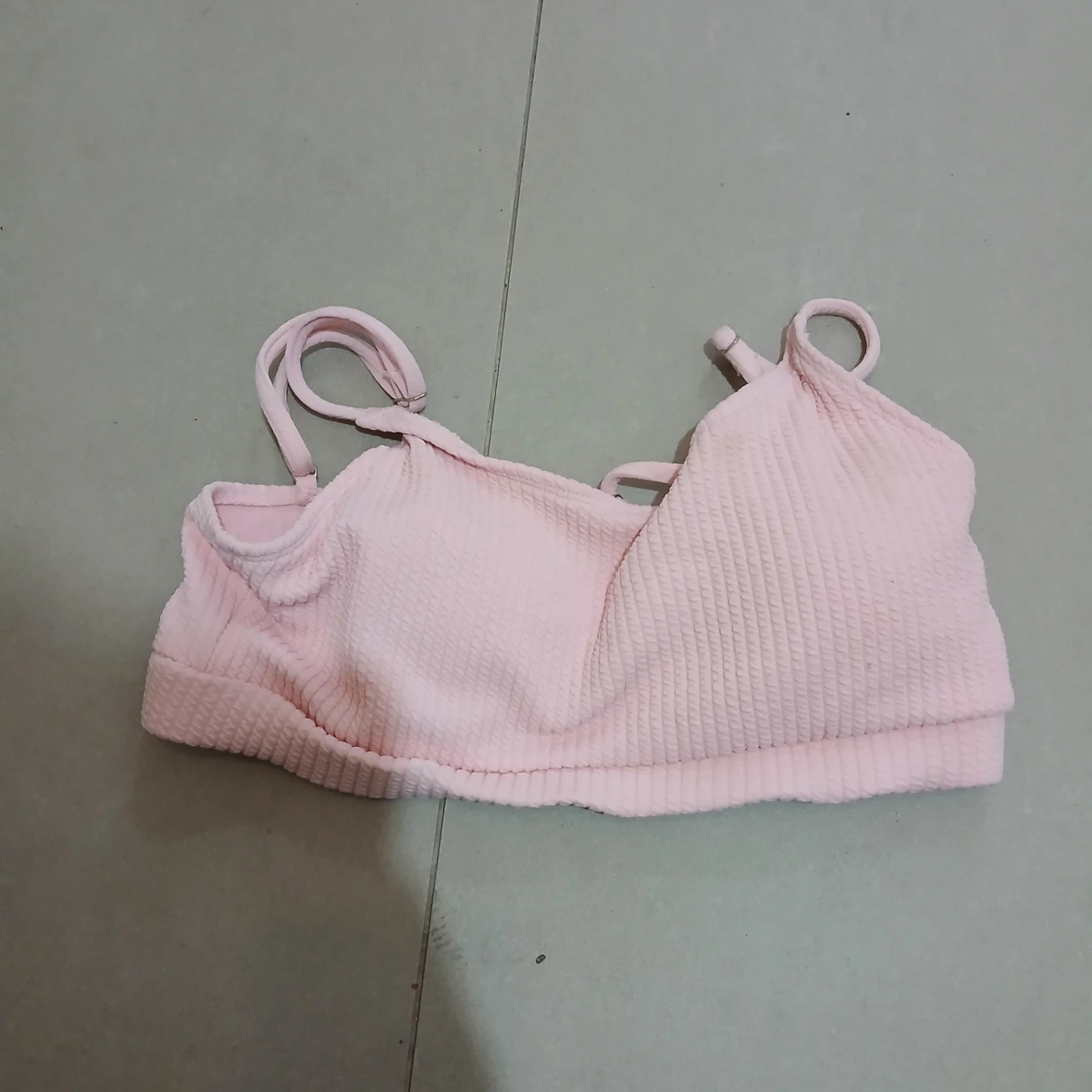 ⚽ Pink Textured Bikini Bralette