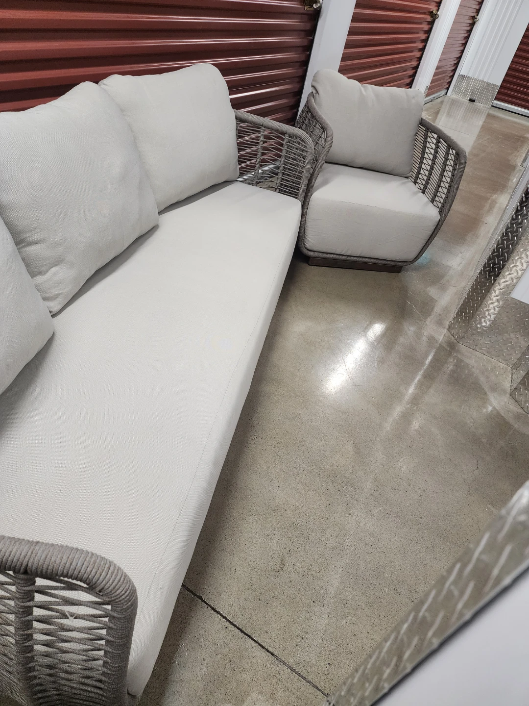 Woven Sofa and Armchair Set